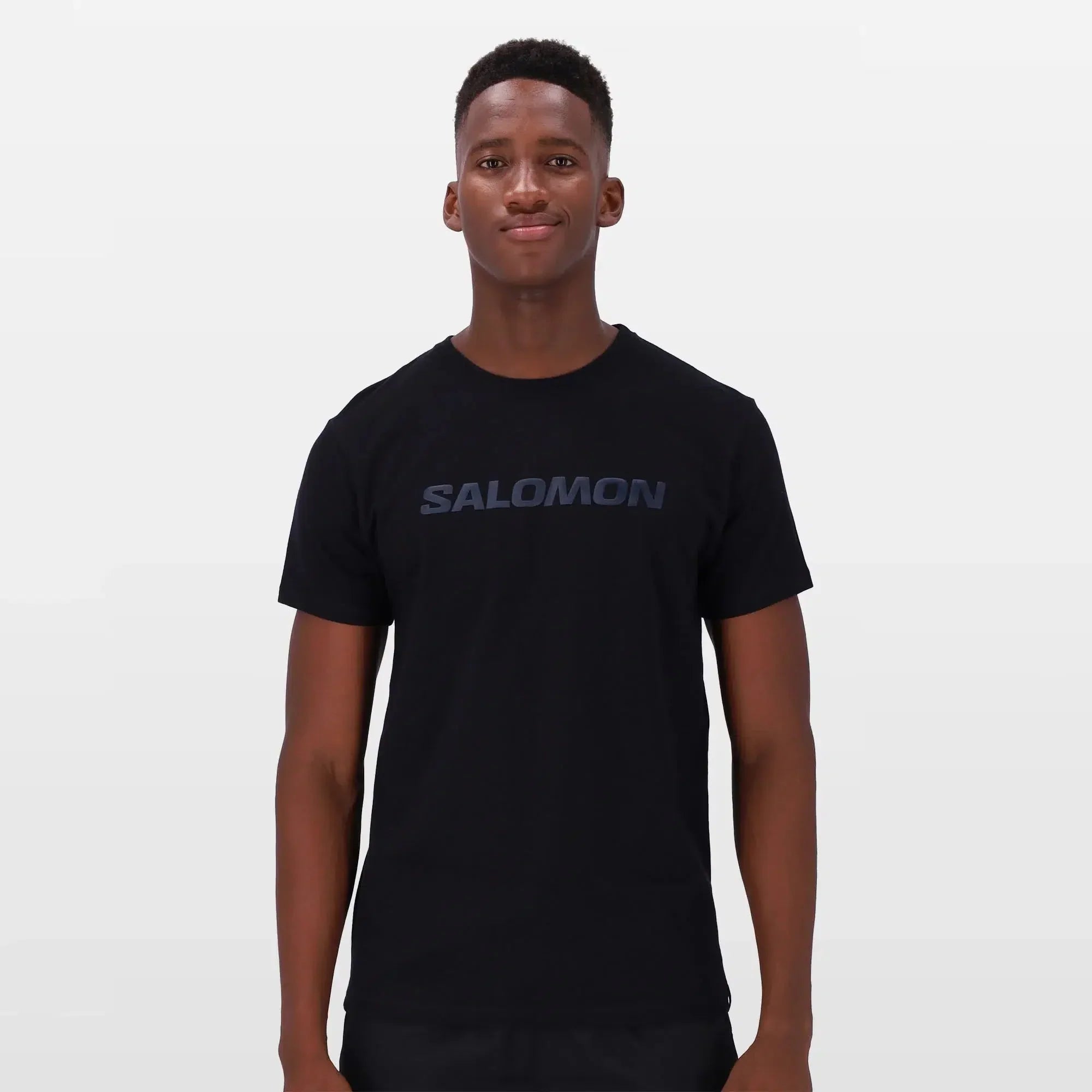 Salomon Core Logo Men's Black Cotton T-Shirt - Breathable, Soft, Casual Fit