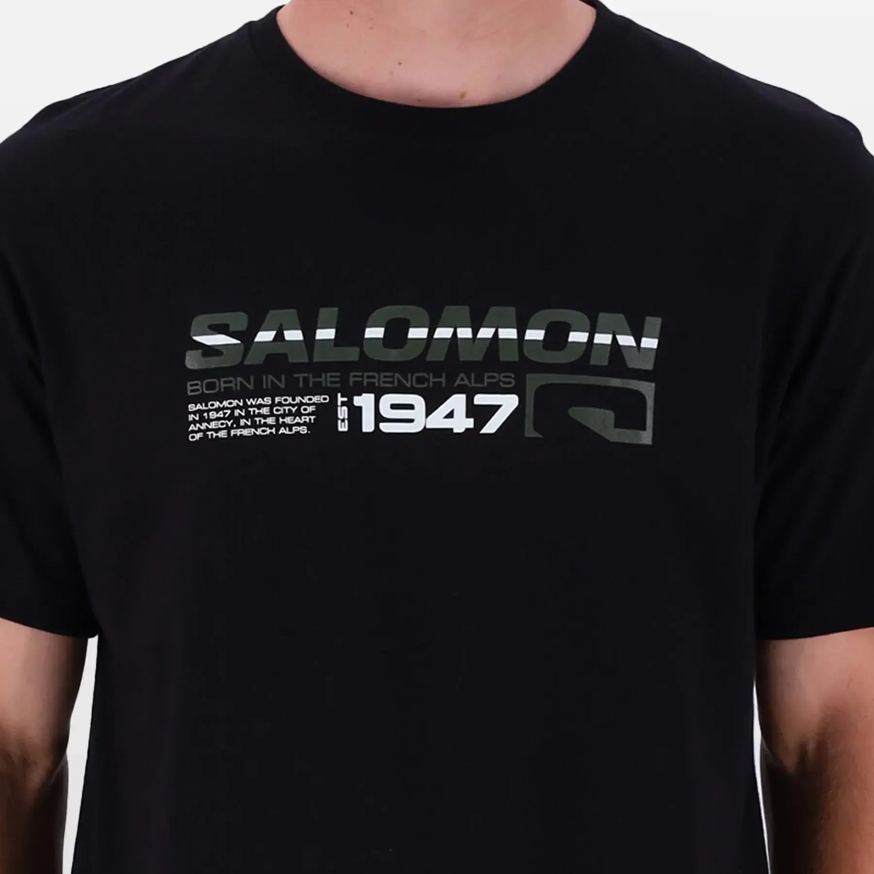 Salomon Crossing Paths Men's Comfort Cotton Graphic Short Sleeve T-Shirt Black