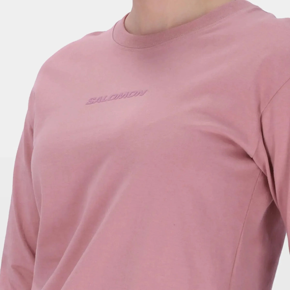 Salomon Ladies Long Sleeve Emblem T-shirt, Regular Fit, 100% Cotton, Comfortable Activewear