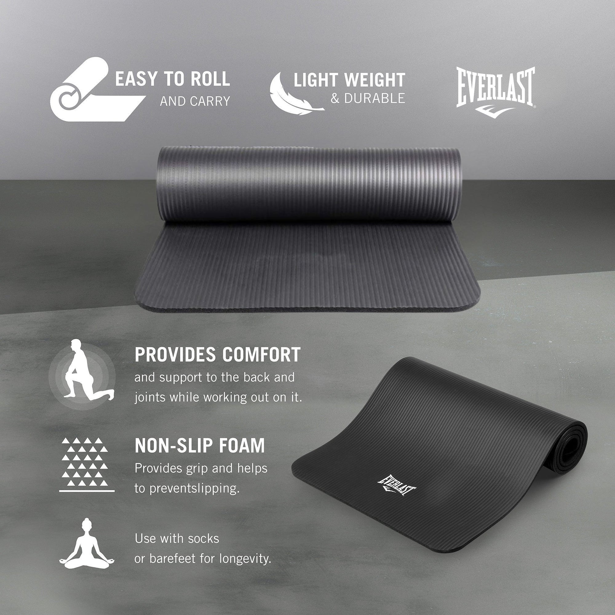 10MM NBR FITNESS MAT - BLACK