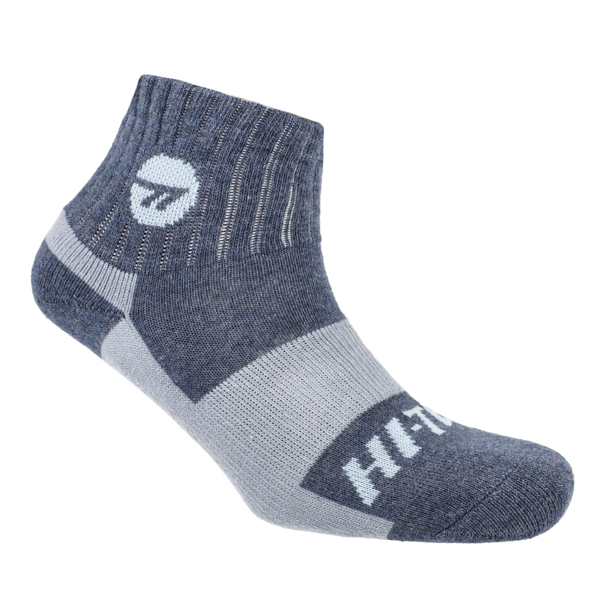 Hi-Tec Ladies Exploration Short Socks: Cushioned Heel, Non-Slip Rib Top