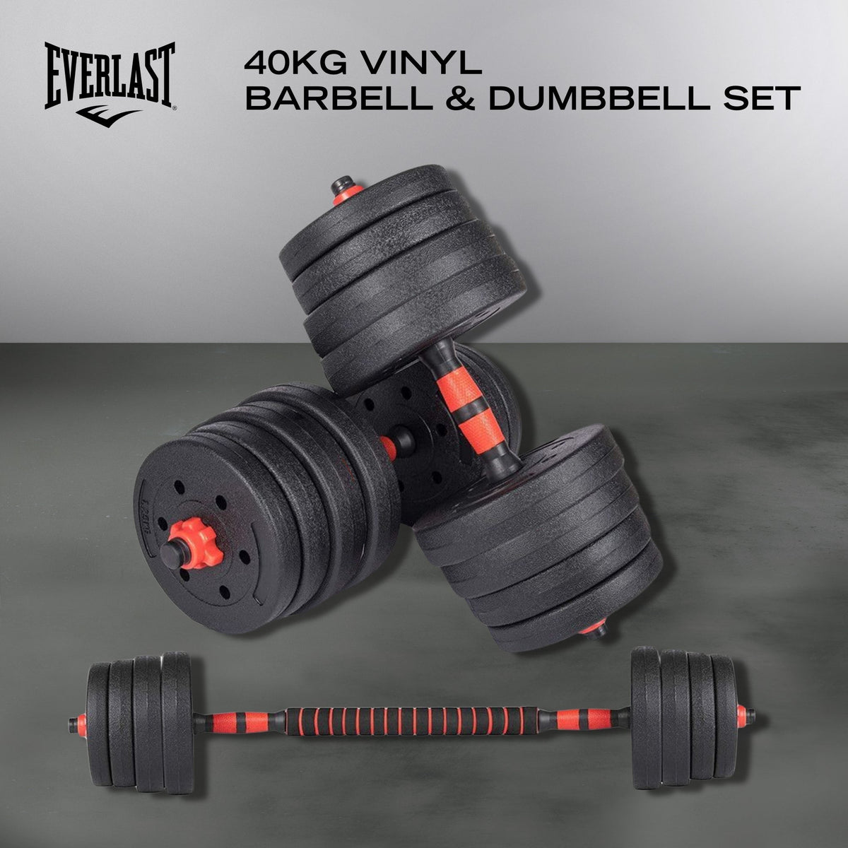 40KG VINYL BARBELL &amp; DUMBBELL SET