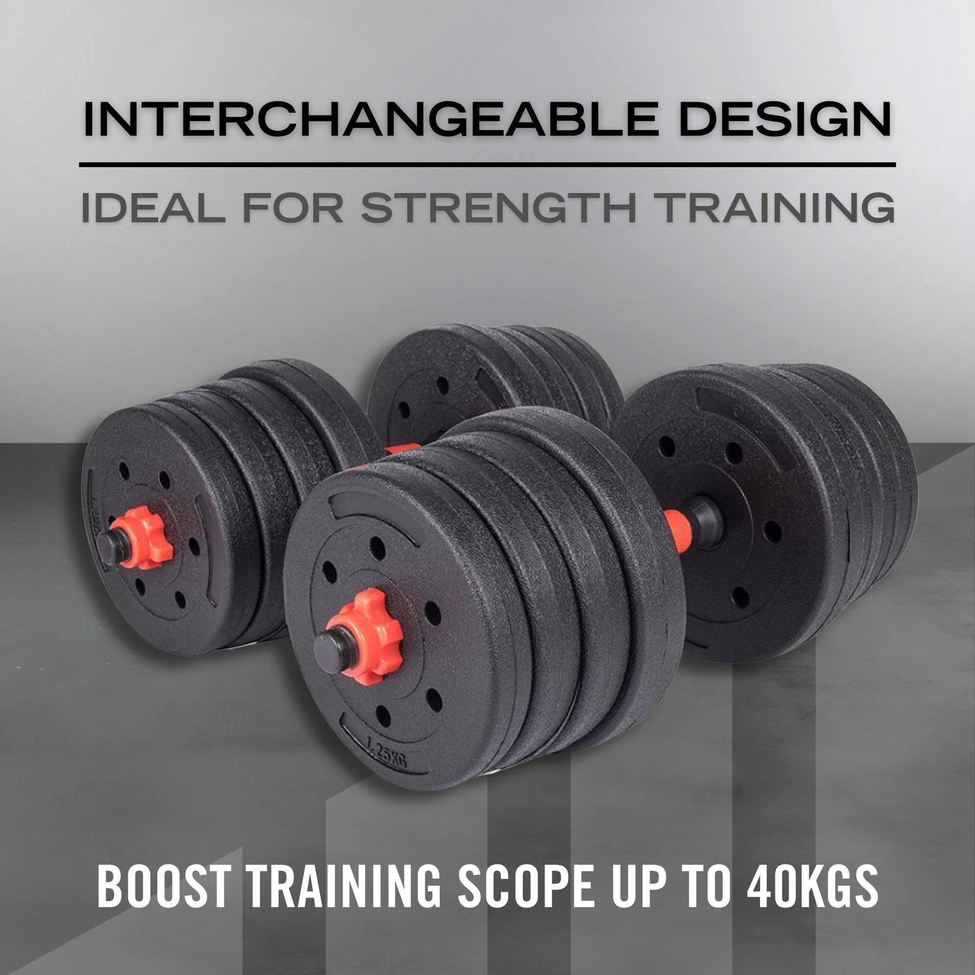 40KG VINYL BARBELL & DUMBBELL SET