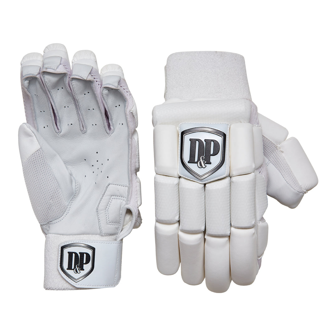 D&amp;P Hybrid Batting Gloves – White