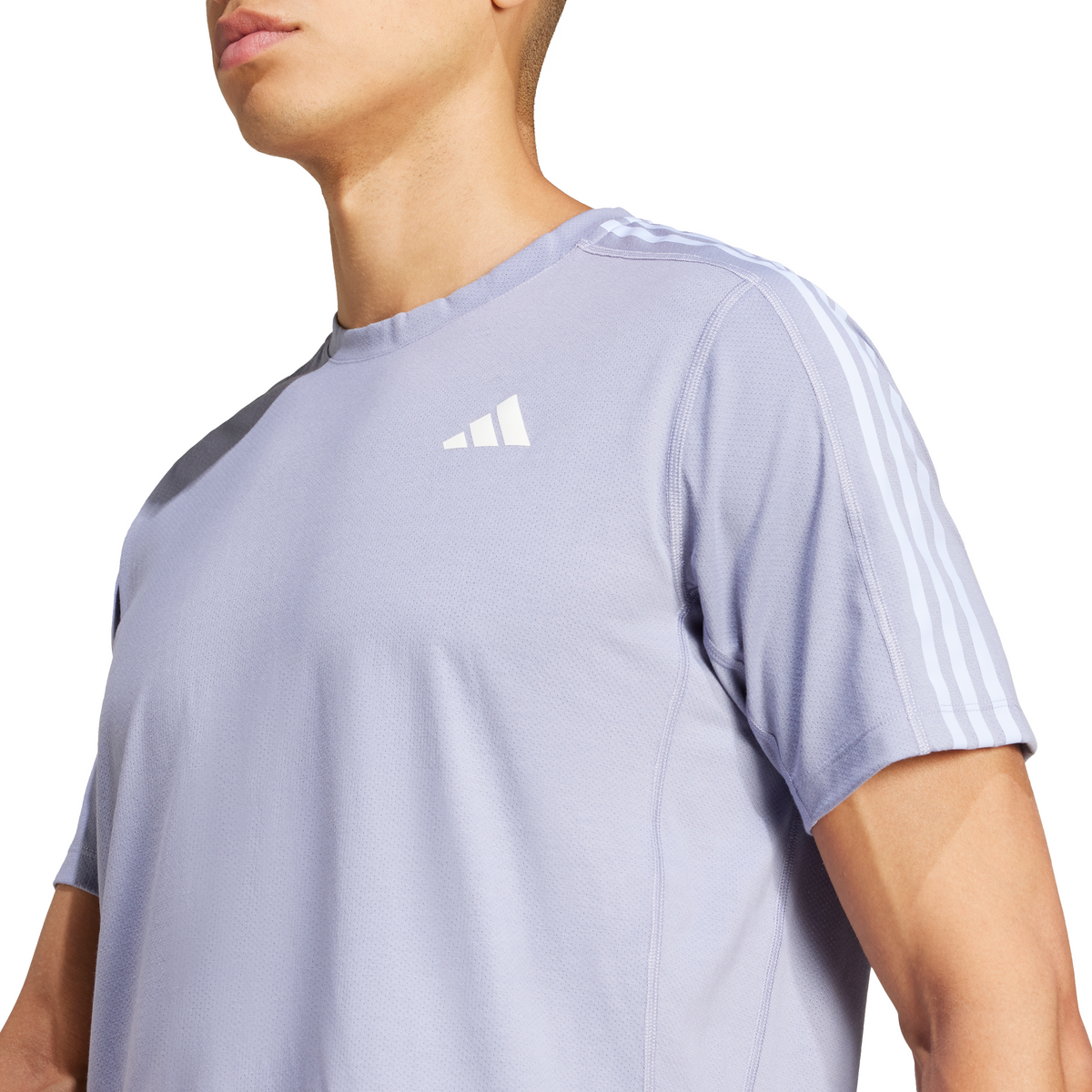 Adidas Own the Run 3-Stripes Tee Silver Violet