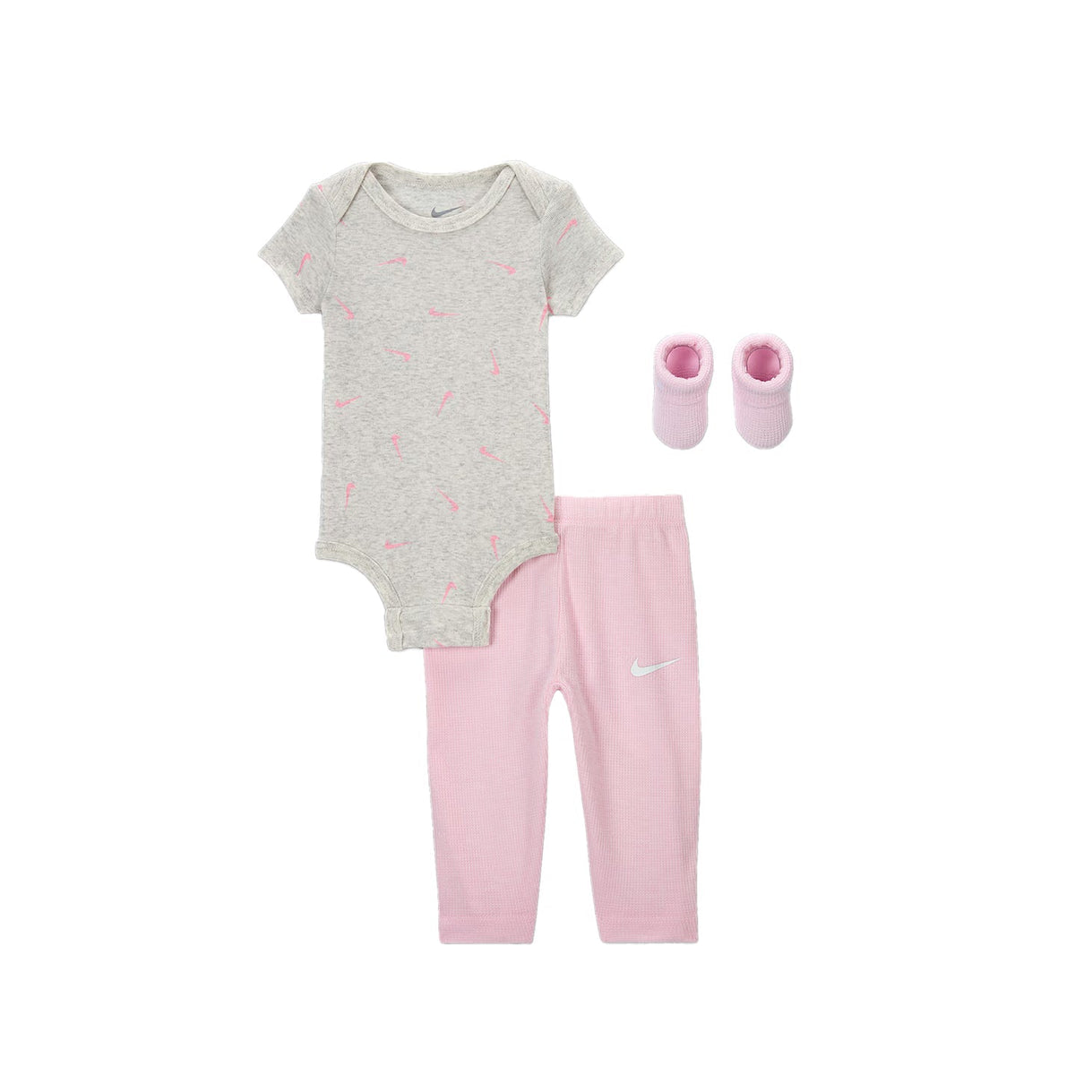 Nike NHN 3 Piece Bodysuit &amp; Waffle Pant - Pink Foam
