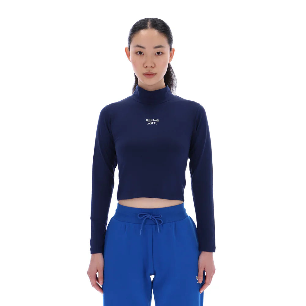 Jade Ls Roll Neck Slim Crop Top