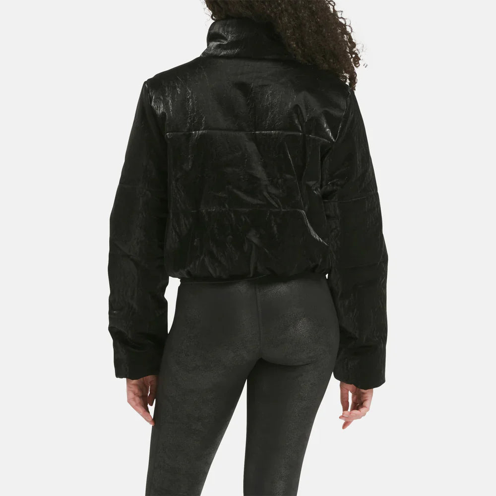 Faux Leather Fashion Puffer Jacket (1)