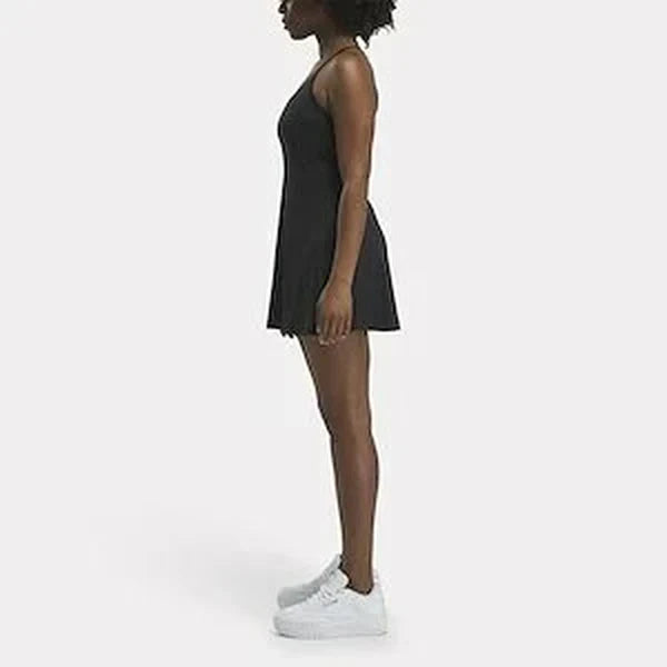 A sporty dress with crossover straps