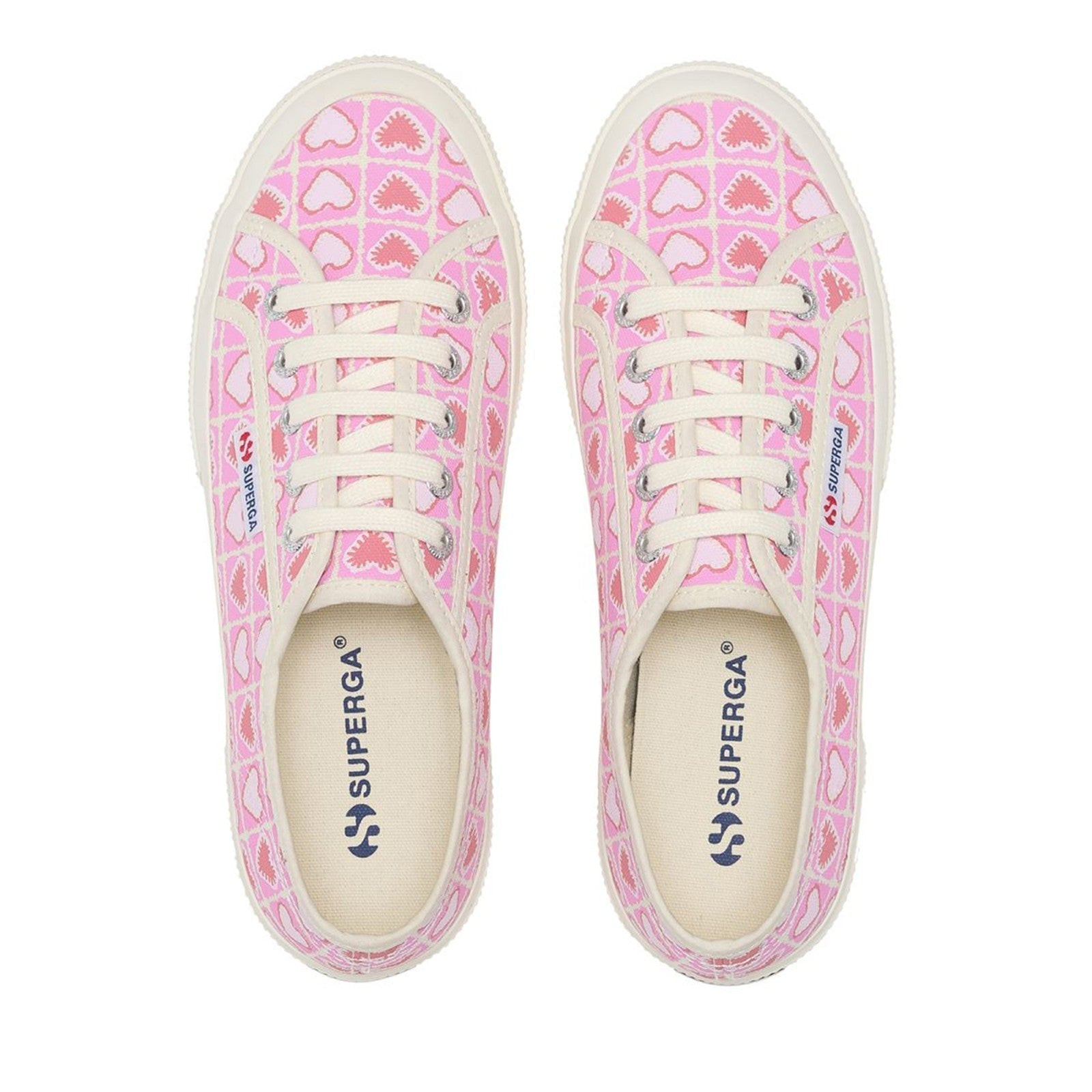 2750 HEART CROCHET - PINK BEIGE CORAL