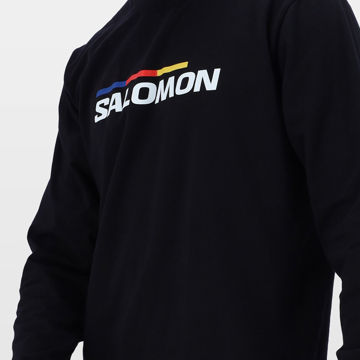 Salomon Men&#39;s Long Sleeve Racer T-Shirt: Performance Cotton, Front Logo Graphic