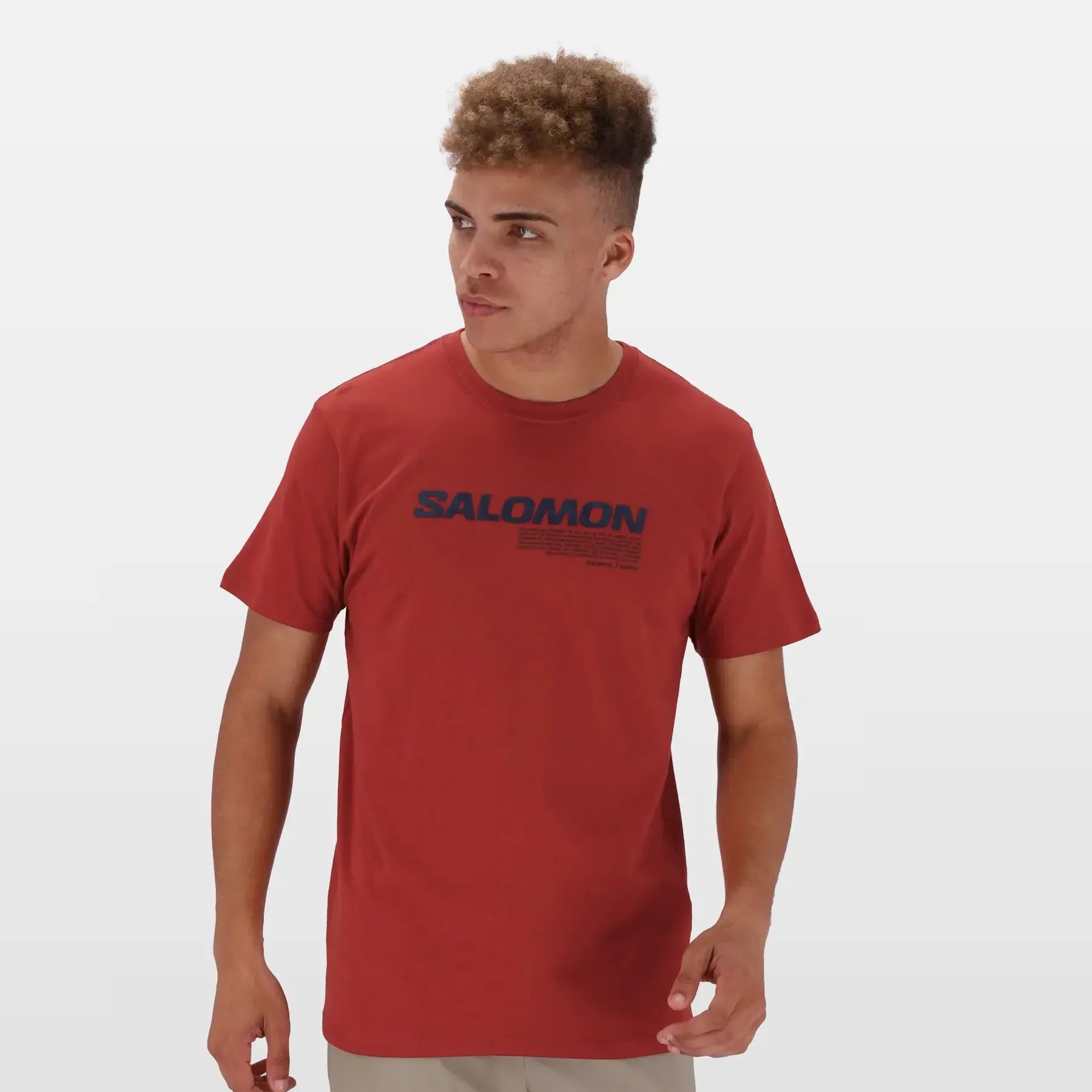 Salomon Men's Snowdown Cotton Regular Fit Logo Graphic T-Shirt Rust