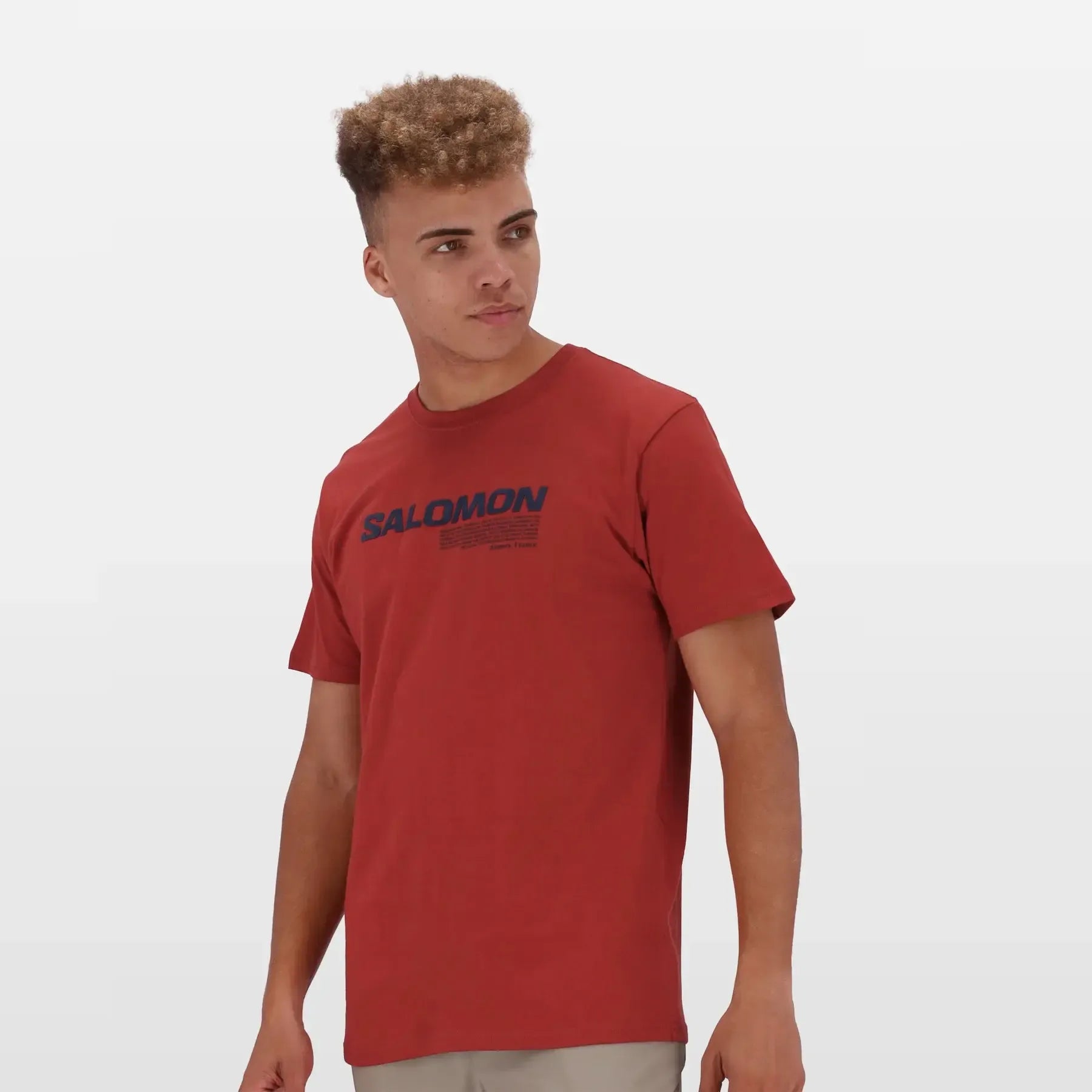 Salomon Men's Snowdown Cotton Regular Fit Logo Graphic T-Shirt Rust