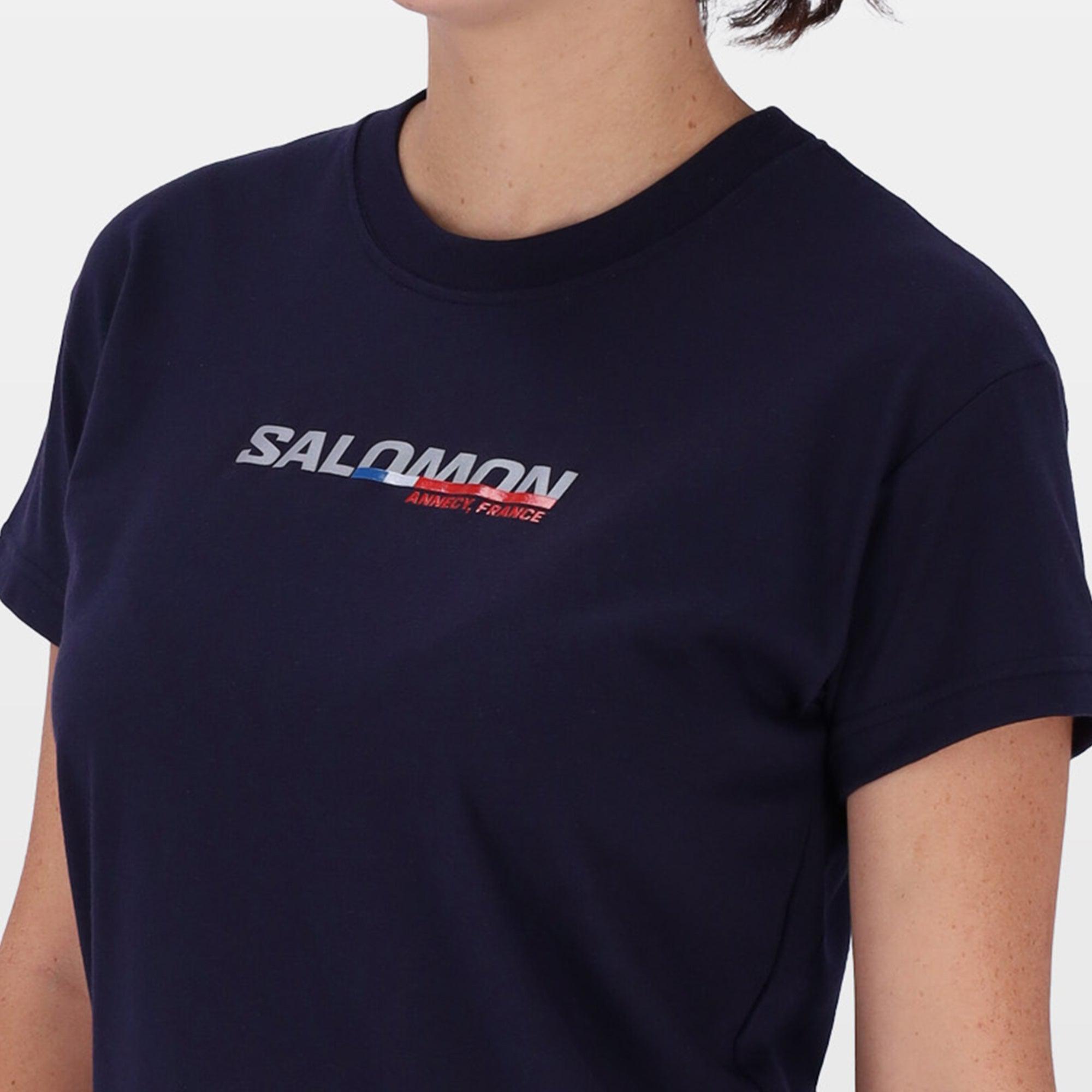 Salomon Women's Strike Out Active T-Shirt: Navy Blazer, Performance Fit, Comfort