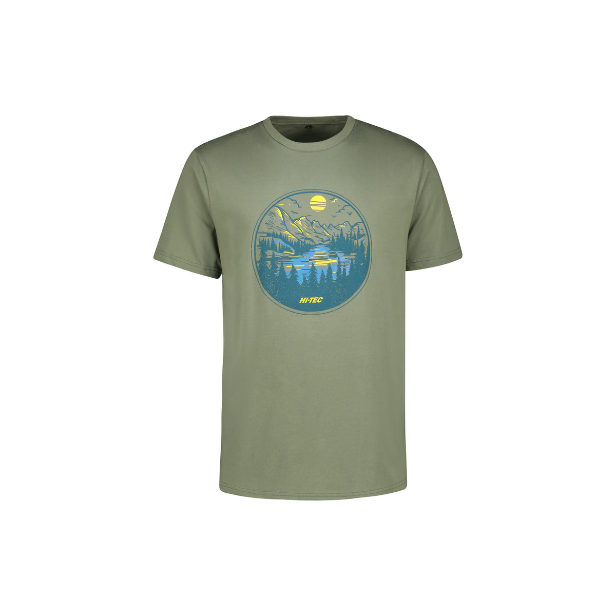 Hi-Tec Men&#39;s Forest Trail Cotton Tee: Comfortable, Breathable Olive Casual T-Shirt