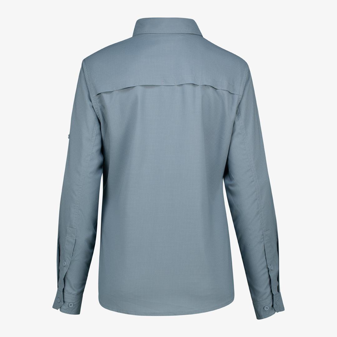 Durable Hi-Tec Ladies Long Sleeve Bush Shirt: UV50, Quick-Dry, Vented for Outdoor Adventures