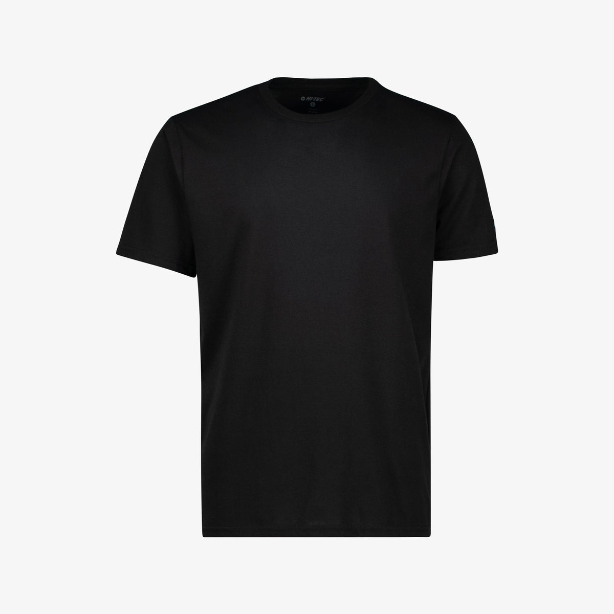 Hi-Tec Men&#39;s Comfy Black Basic T-Shirt with Sleeve Logo Design
