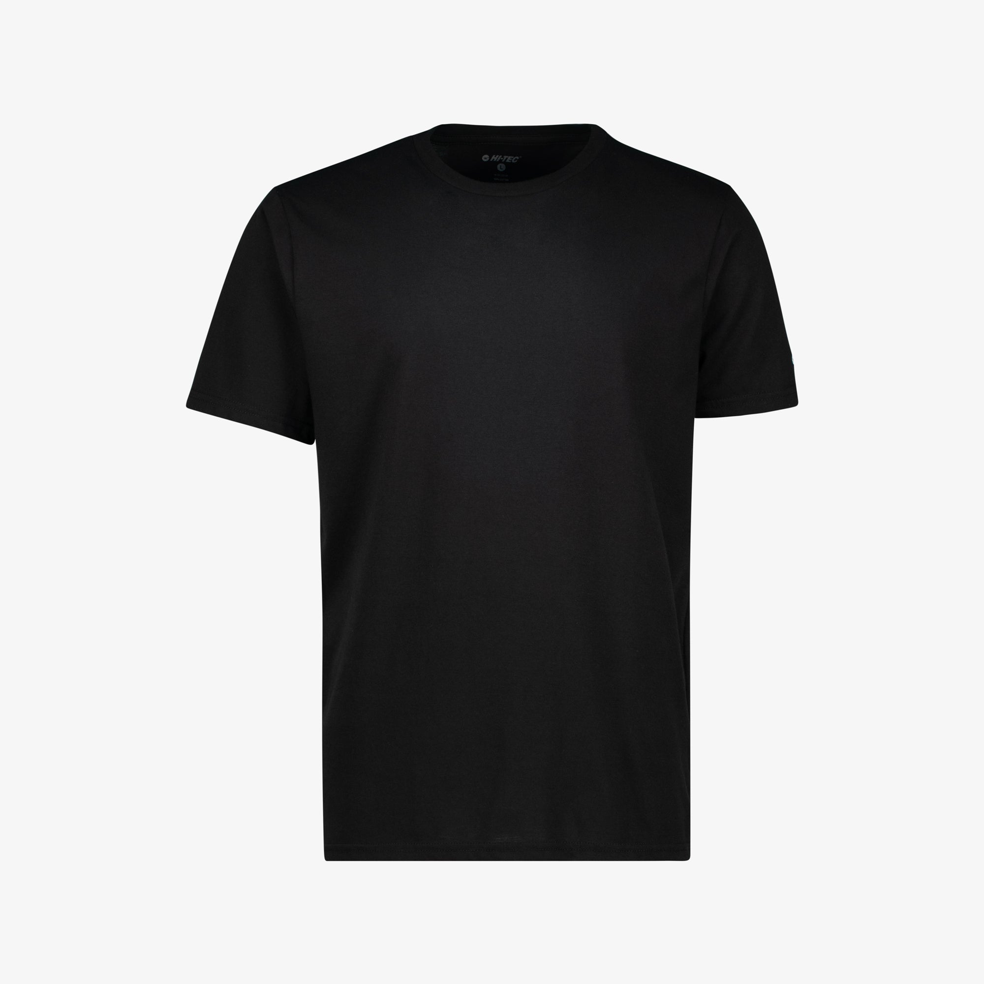 Hi-Tec Men's Comfy Black Basic T-Shirt with Sleeve Logo Design