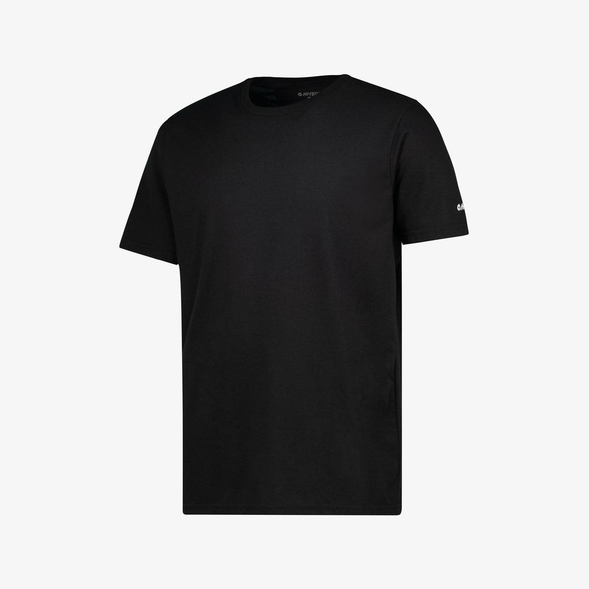 Hi-Tec Men&#39;s Comfy Black Basic T-Shirt with Sleeve Logo Design