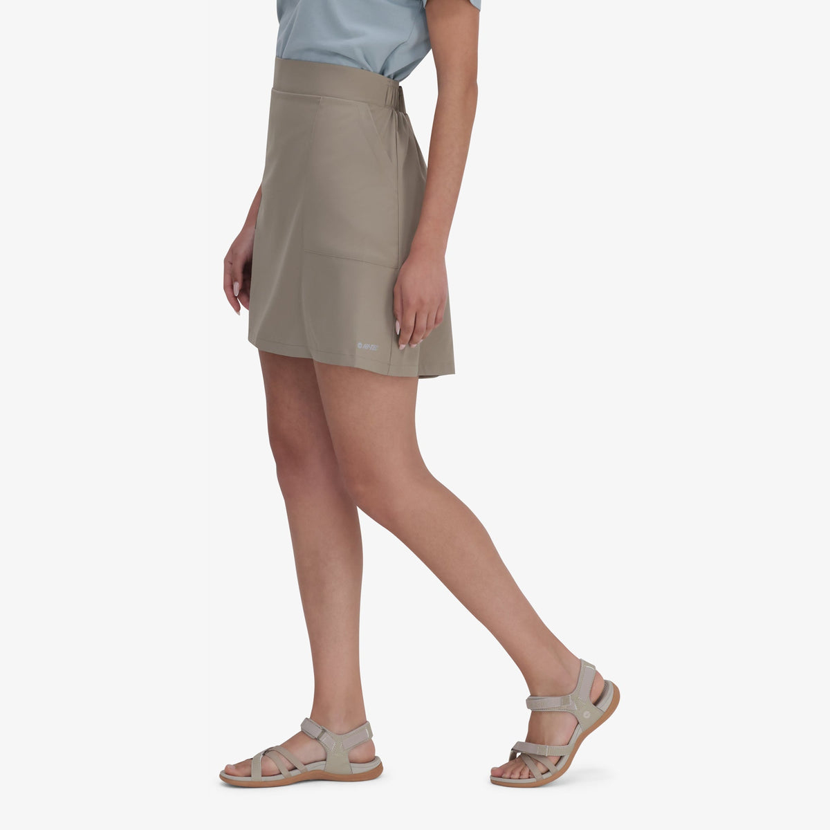 Hi-Tec Ladies Savannah A-Line Skirt: 4-Way Stretch, Elastic Waistband, Pockets