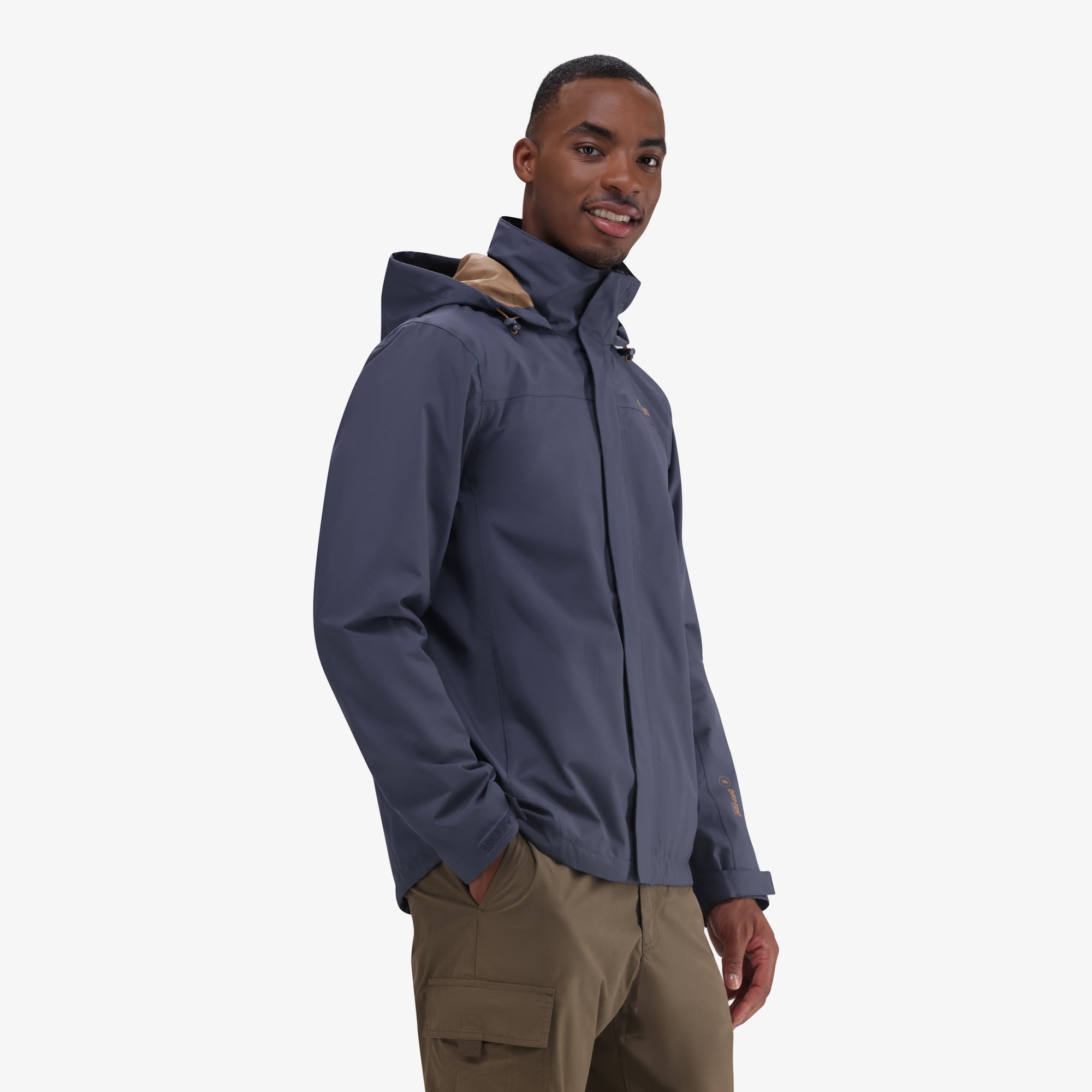 Hi-Tec Orati Men's All-Weather Waterproof Breathable Jacket with Stowaway Hood
