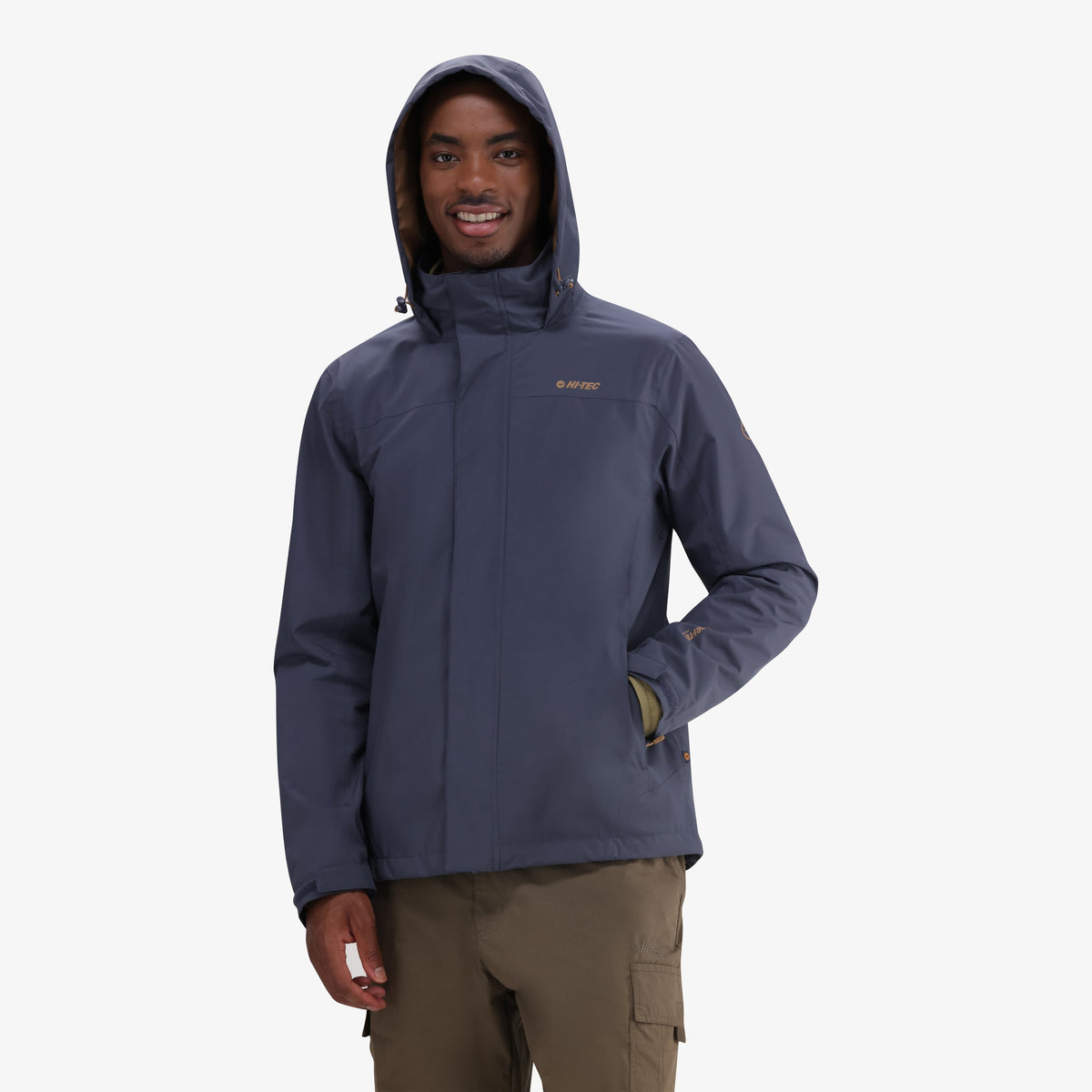 Hi-Tec Orati Men&#39;s All-Weather Waterproof Breathable Jacket with Stowaway Hood
