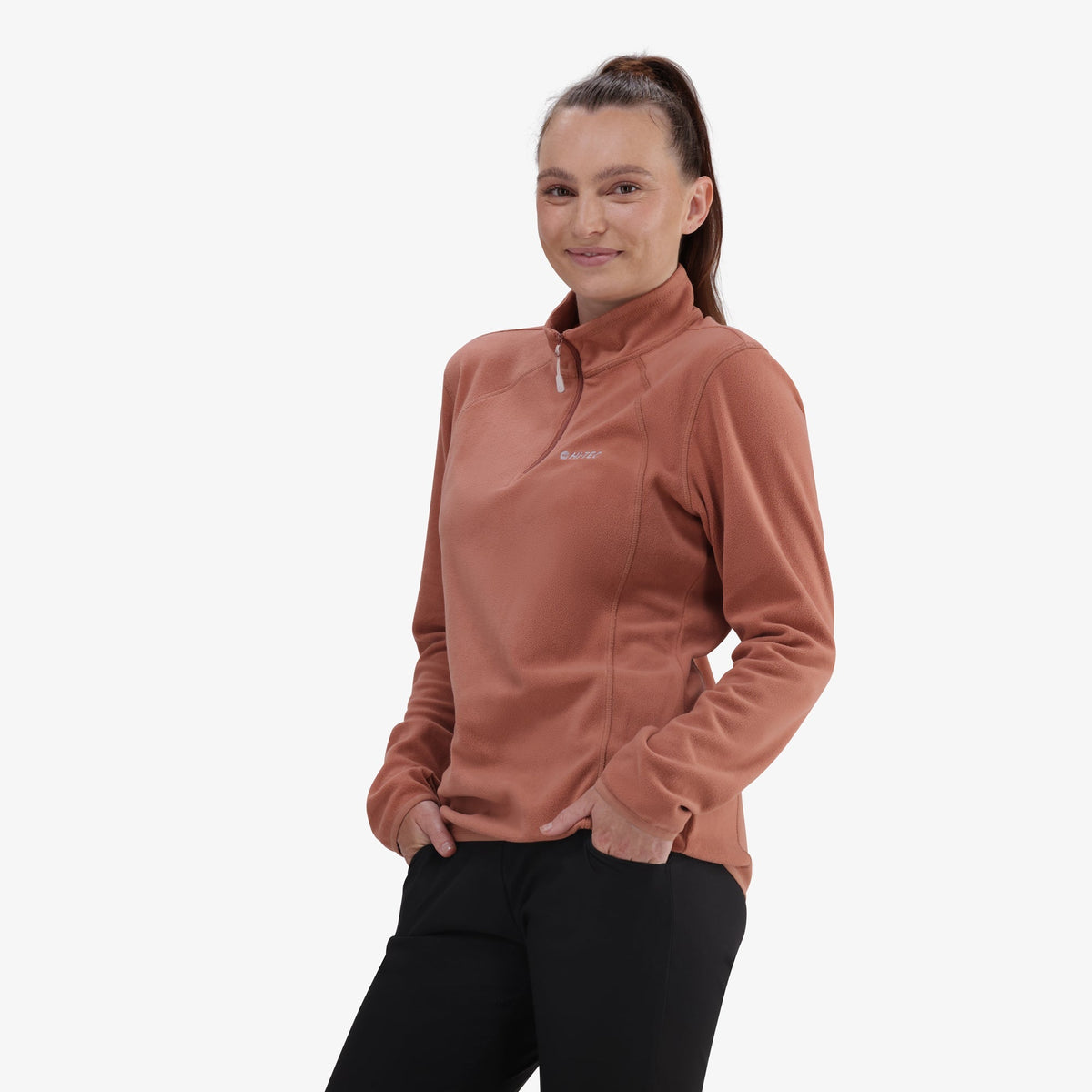 Hi-Tec Women&#39;s Performance Tech 1/4 Zip Microfleece Jacket Warm Layer
