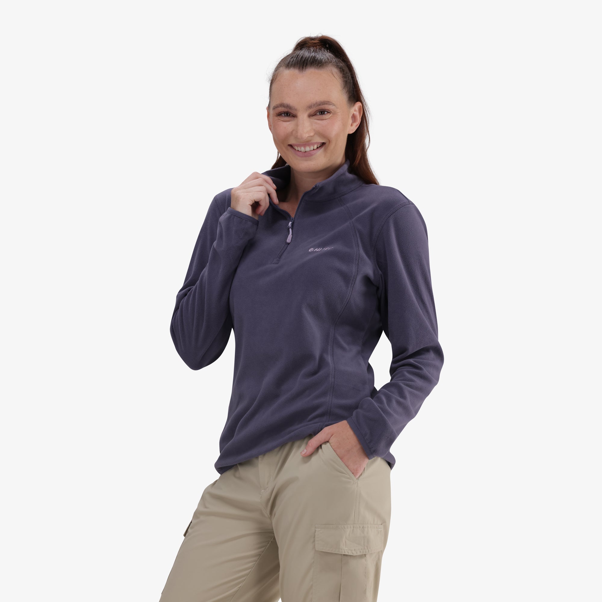 Hi-Tec Women's Performance Tech 1/4 Zip Microfleece Jacket Warm Layer