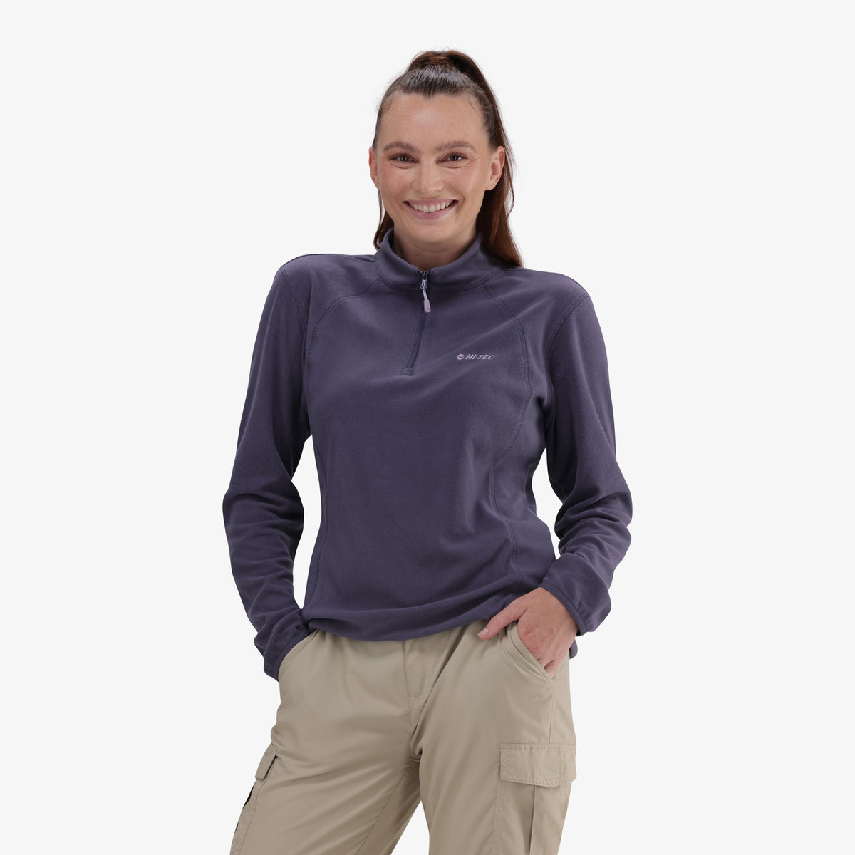 Hi-Tec Women&#39;s Performance Tech 1/4 Zip Microfleece Jacket Warm Layer