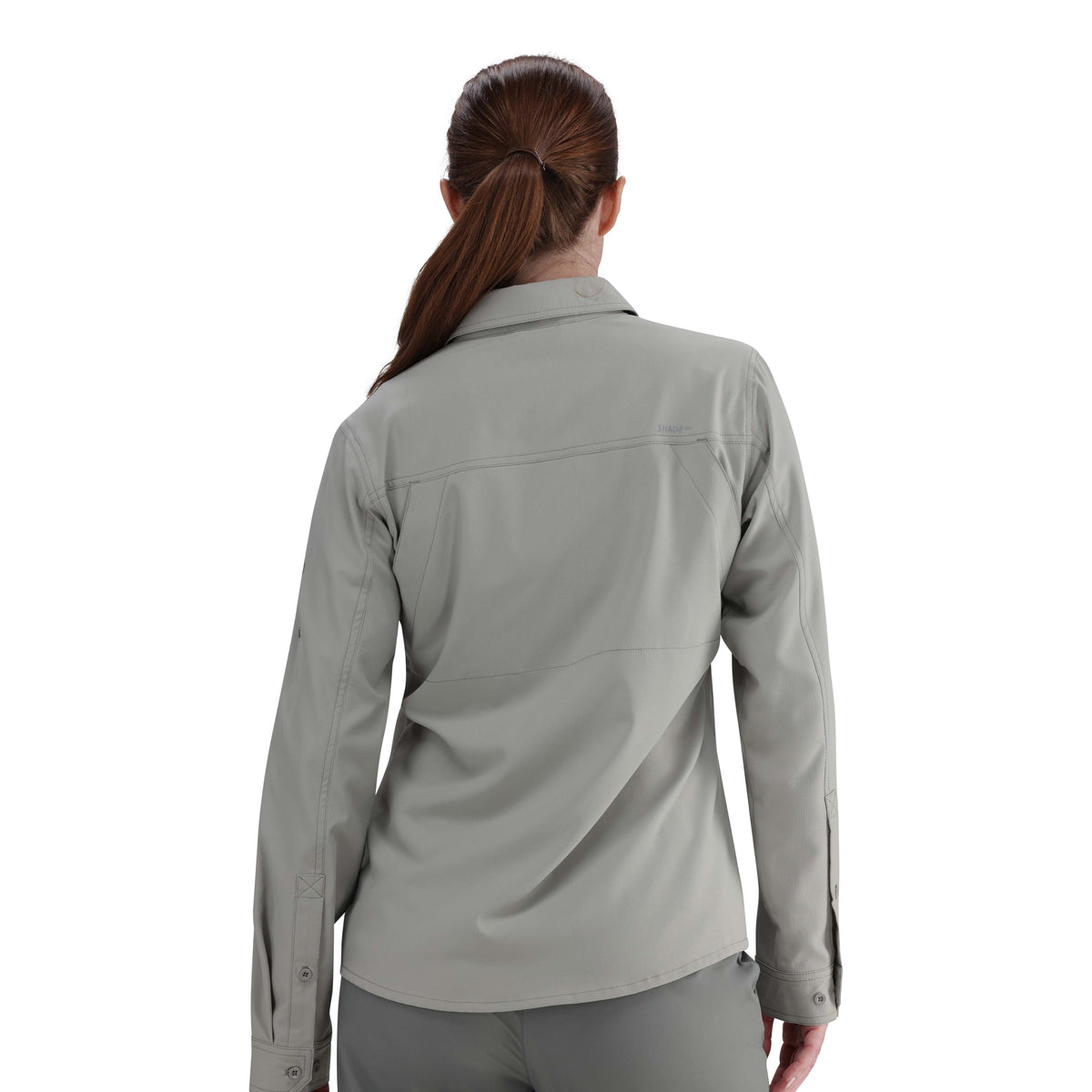 Durable Hi-Tec Ladies Long Sleeve Bush Shirt: UV50, Quick-Dry, Vented for Outdoor Adventures