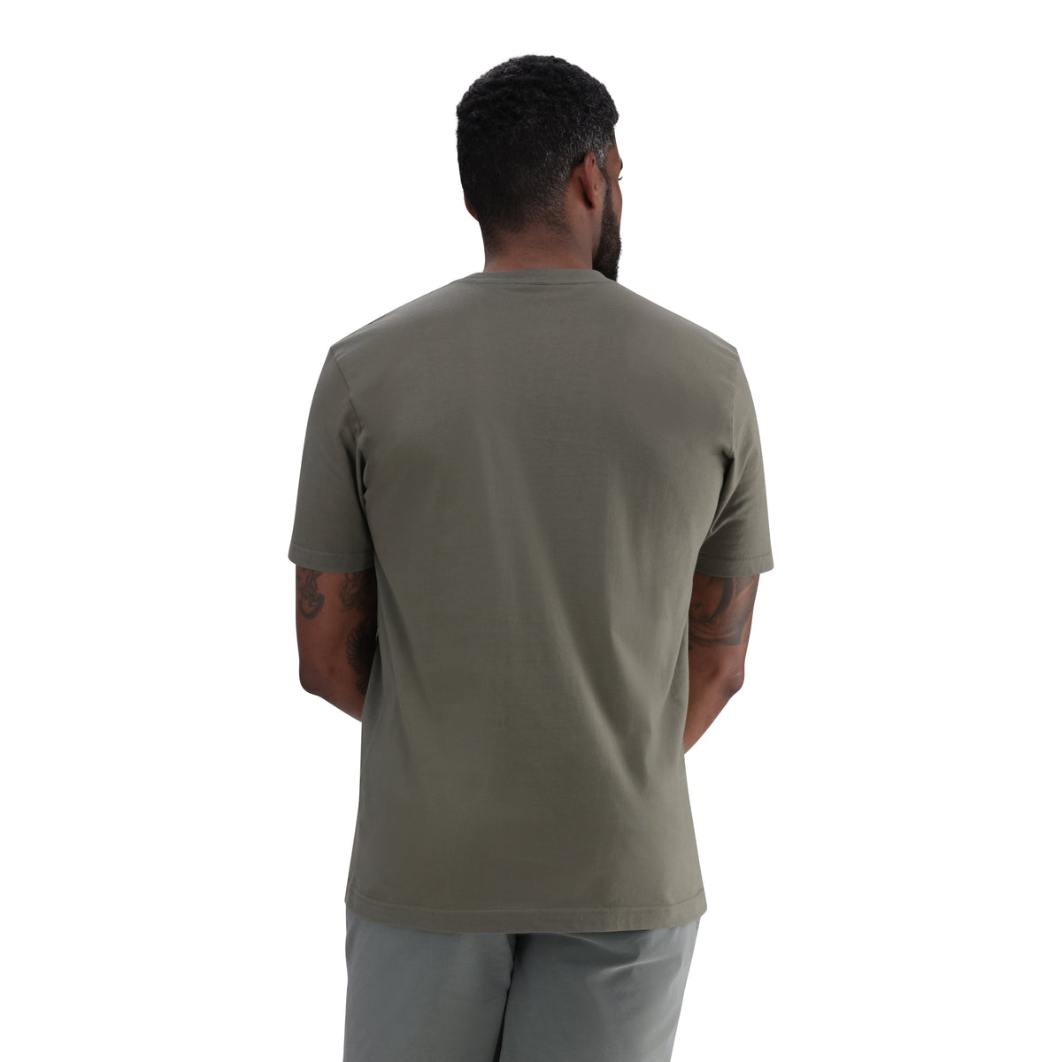 Hi-Tec Men&#39;s Pinnacle Dusty Olive Cotton Graphic Short Sleeve T-Shirt