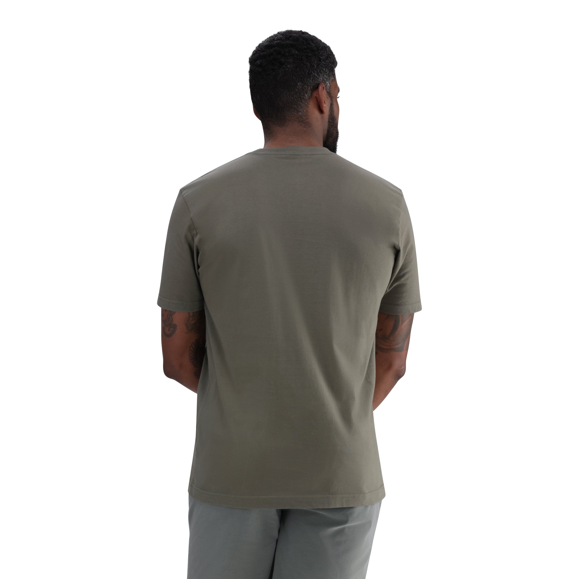 Hi-Tec Men's Pinnacle Dusty Olive Cotton Graphic Short Sleeve T-Shirt