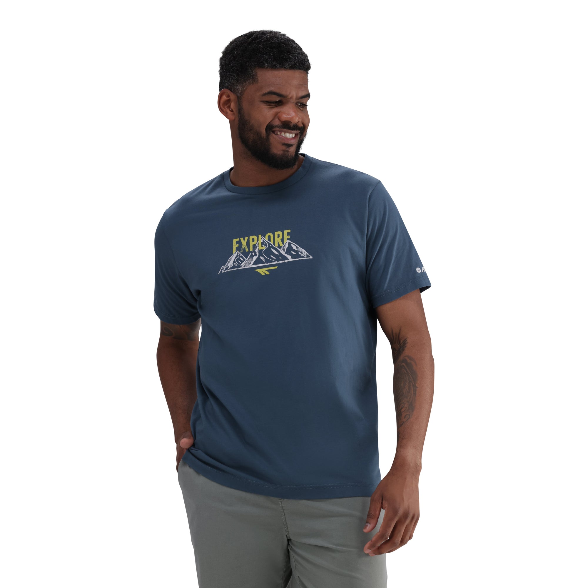 Hi-Tec Men's 100% Cotton Graphic Expedition T-Shirt for Comfort