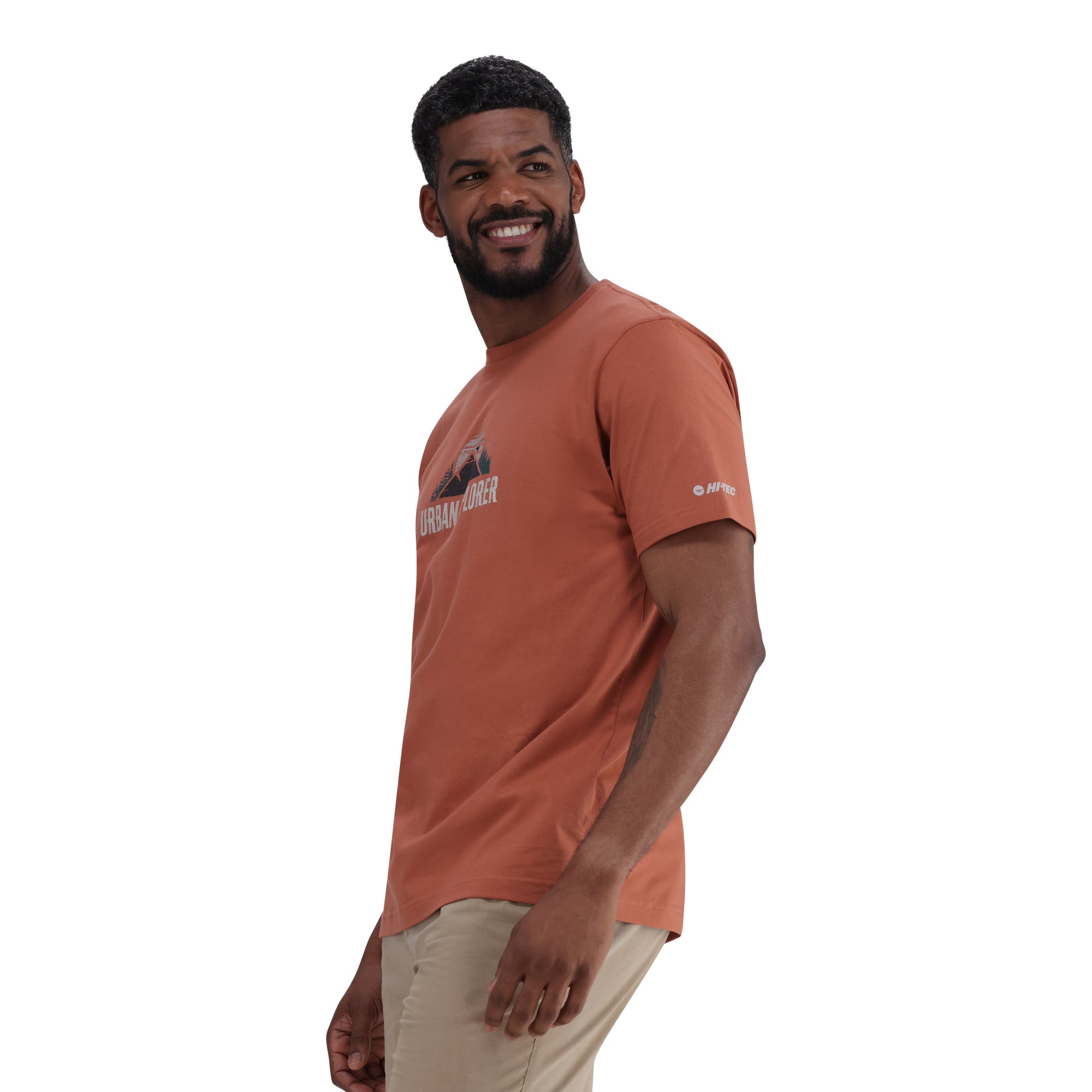 Hi-Tec Men's Urban Explorer Chutney Cotton Graphic Tee - Classic Comfort