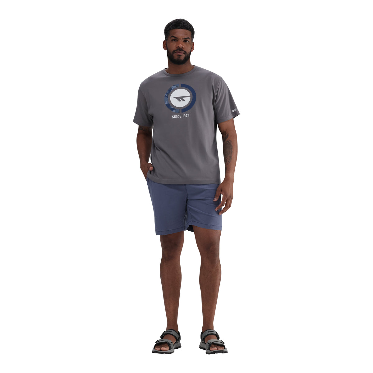 Hi-Tec 1974 Men&#39;s Cotton Graphic Tee - Classic Fit, Vibrant, Comfy Style