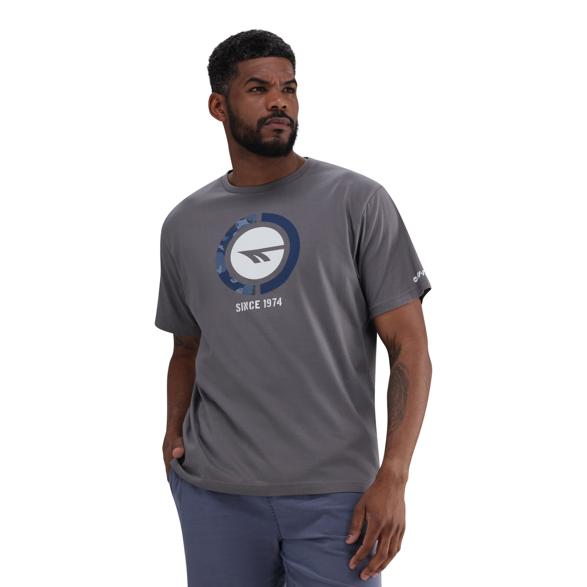 Hi-Tec 1974 Men&#39;s Cotton Graphic Tee - Classic Fit, Vibrant, Comfy Style