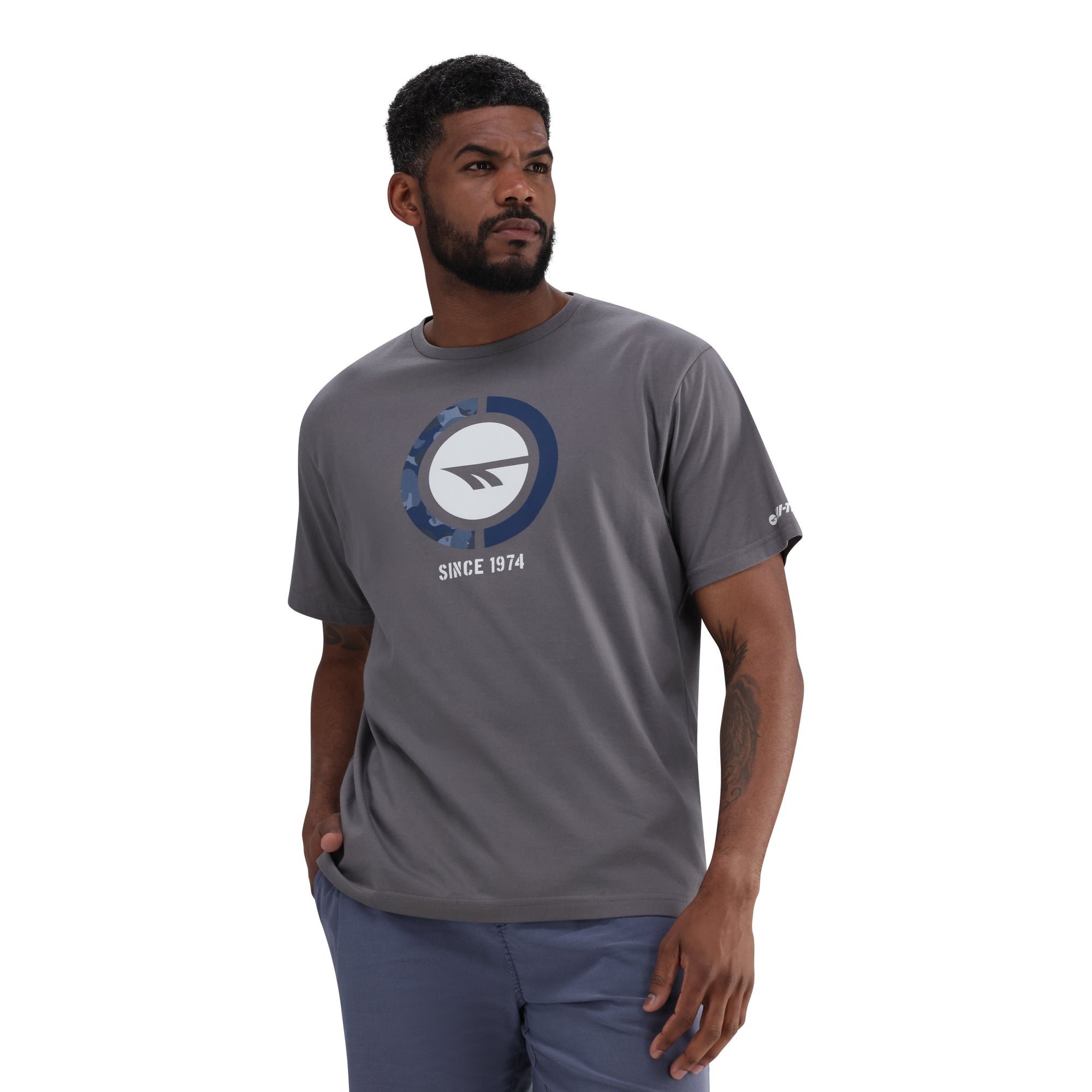 Hi-Tec 1974 Men's Cotton Graphic Tee - Classic Fit, Vibrant, Comfy Style