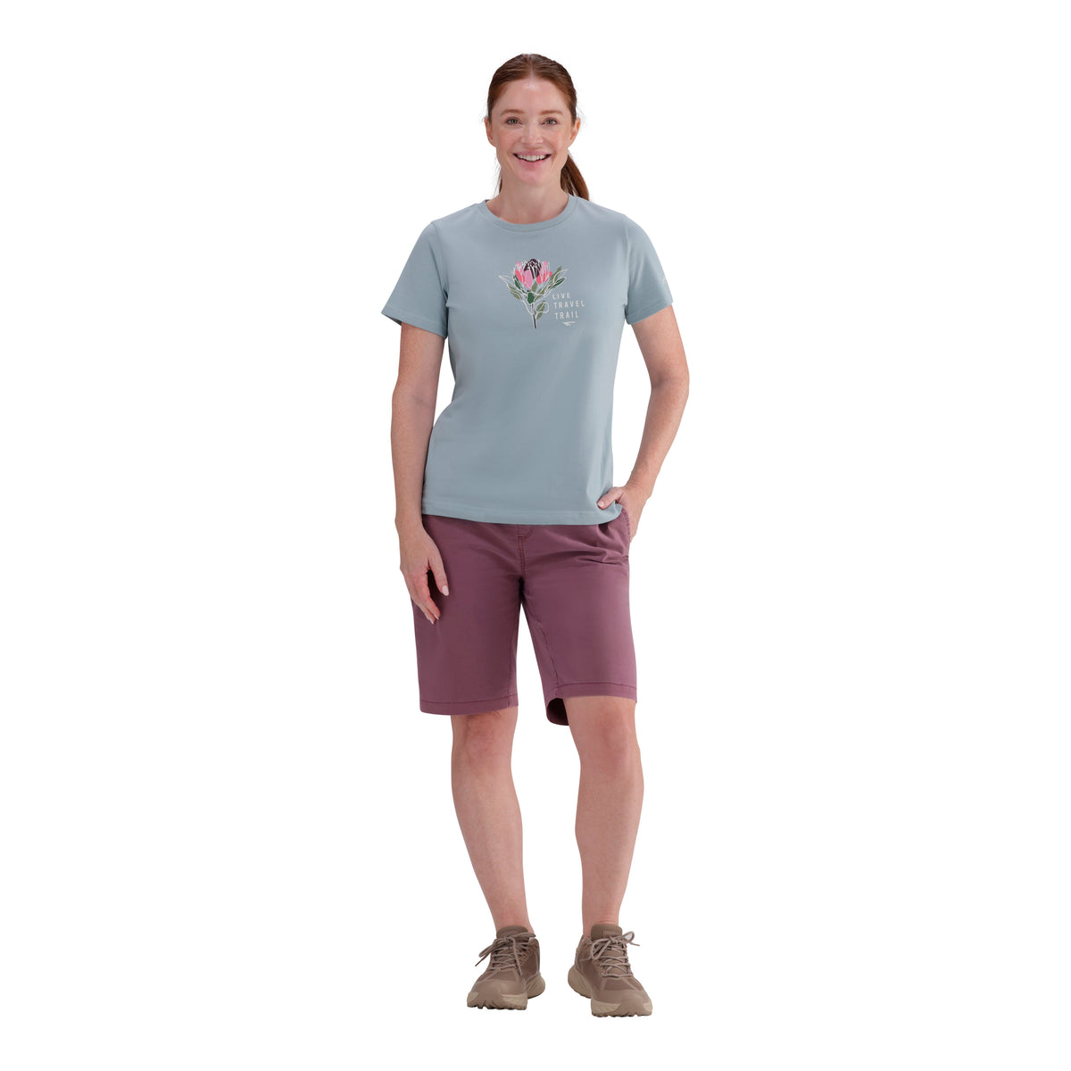 Hi-Tec Women&#39;s Soft Cotton Travel T-Shirt: Flexible Comfort &amp; Stylish Design