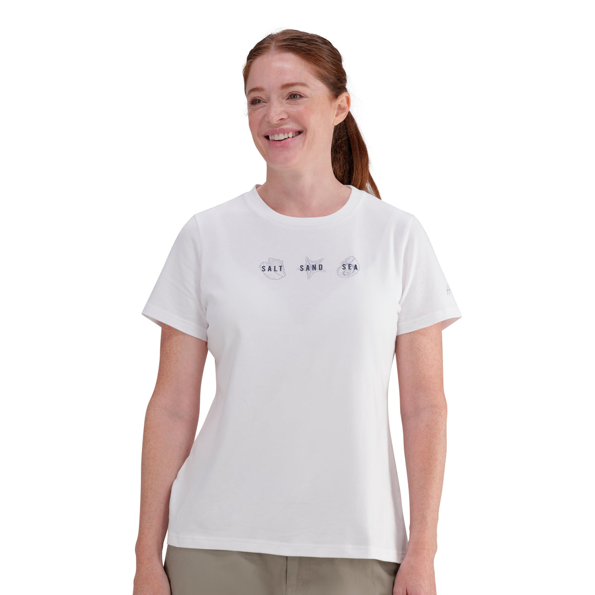 Hi-Tec Ladies&#39; 100% Cotton Salt and Sand T-Shirt – Comfortable, Stylish, Stretchy