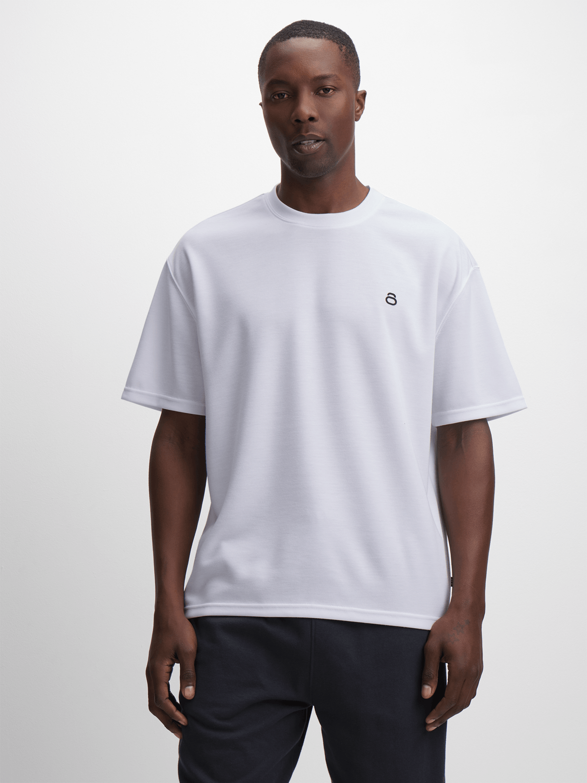 Men&#39;s Premium Interlock Tonal White Tee – Soft, Durable, Workout &amp; Style