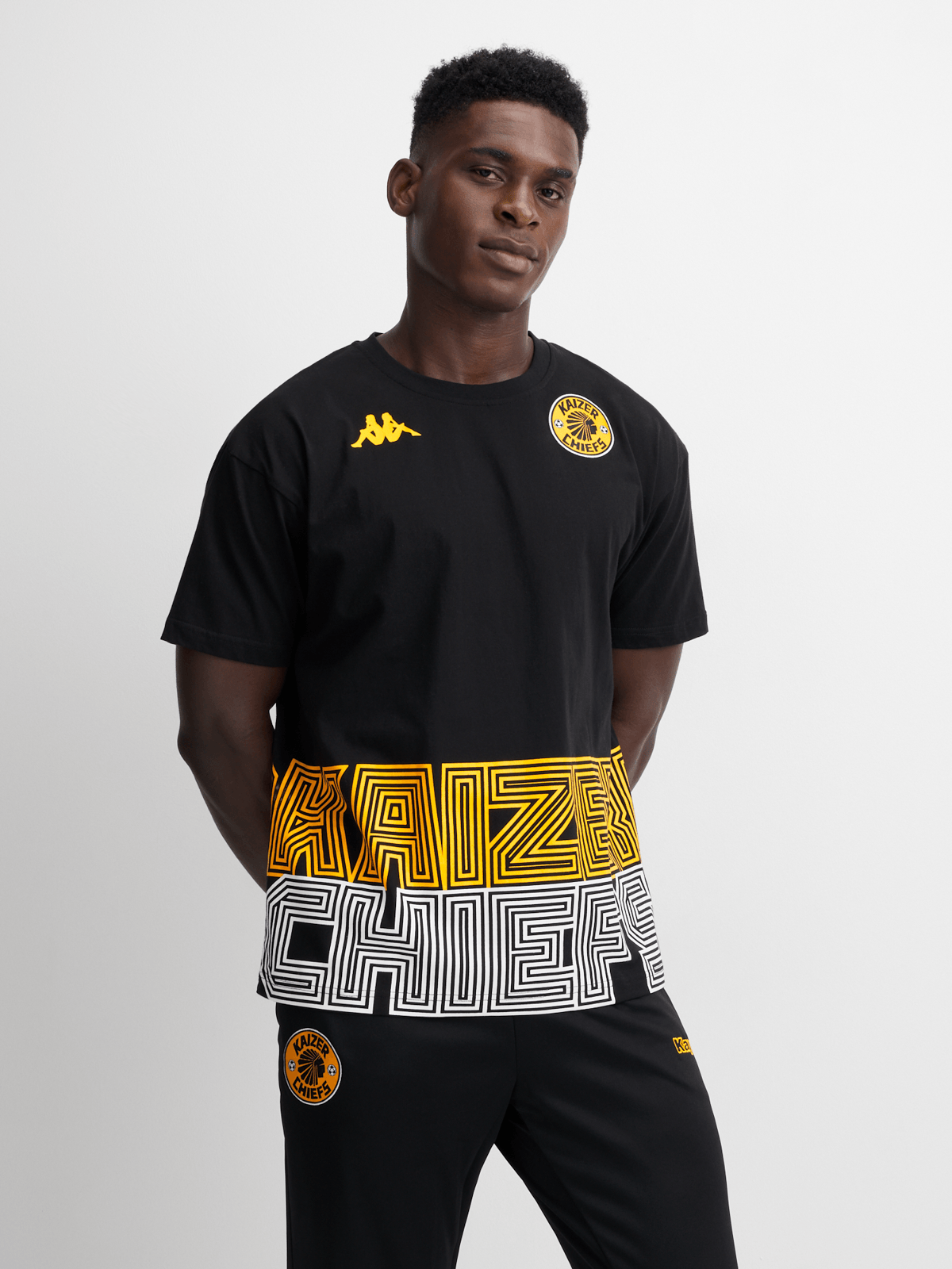 Official Kappa Kaizer Chiefs Ametod Black Cotton Fan Tee