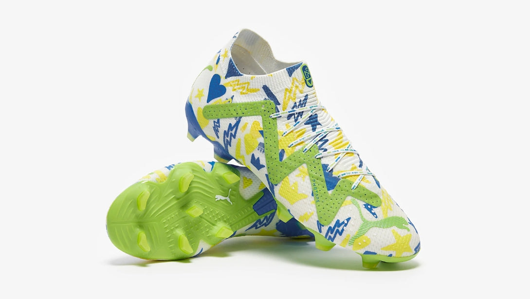 FUTURE ULTIMATE FG NEYMAR JR - White Racing Blue/Lemon Meringue/Parakeet Green