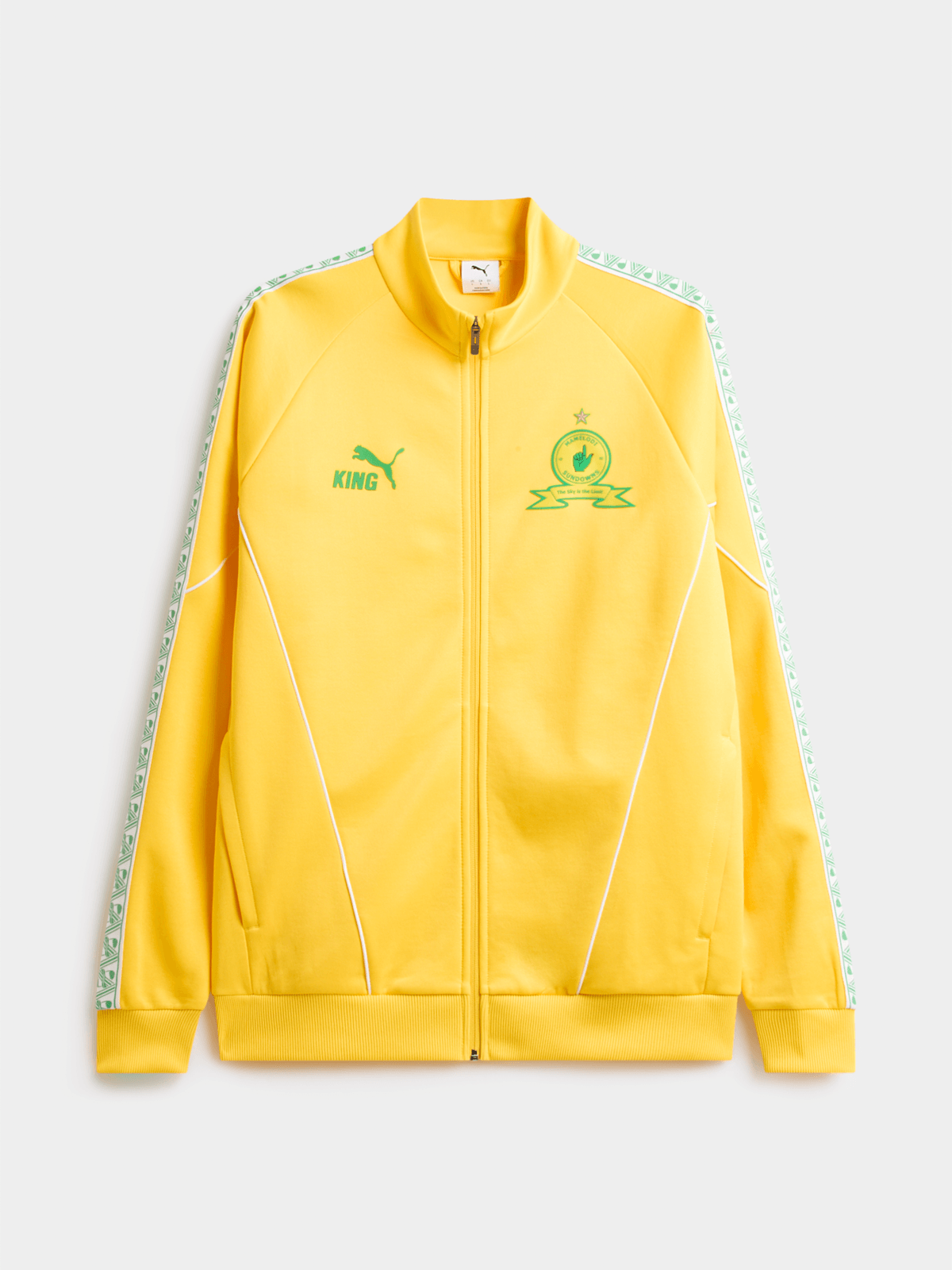 Puma Men&#39;s Mamelodi Sundowns King Anthem Yellow Jacket - Lightweight Soccer Fan Gear