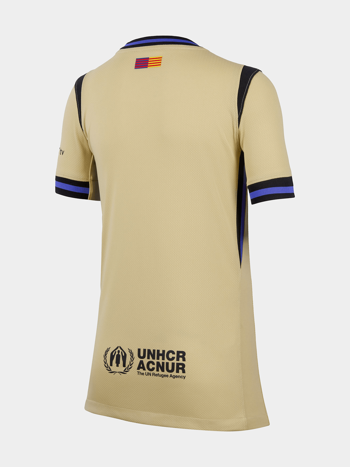 Nike Youth Barcelona Away Jersey Gold Purple Black, Dri-FIT, Stadium Edition, Short Sleeve