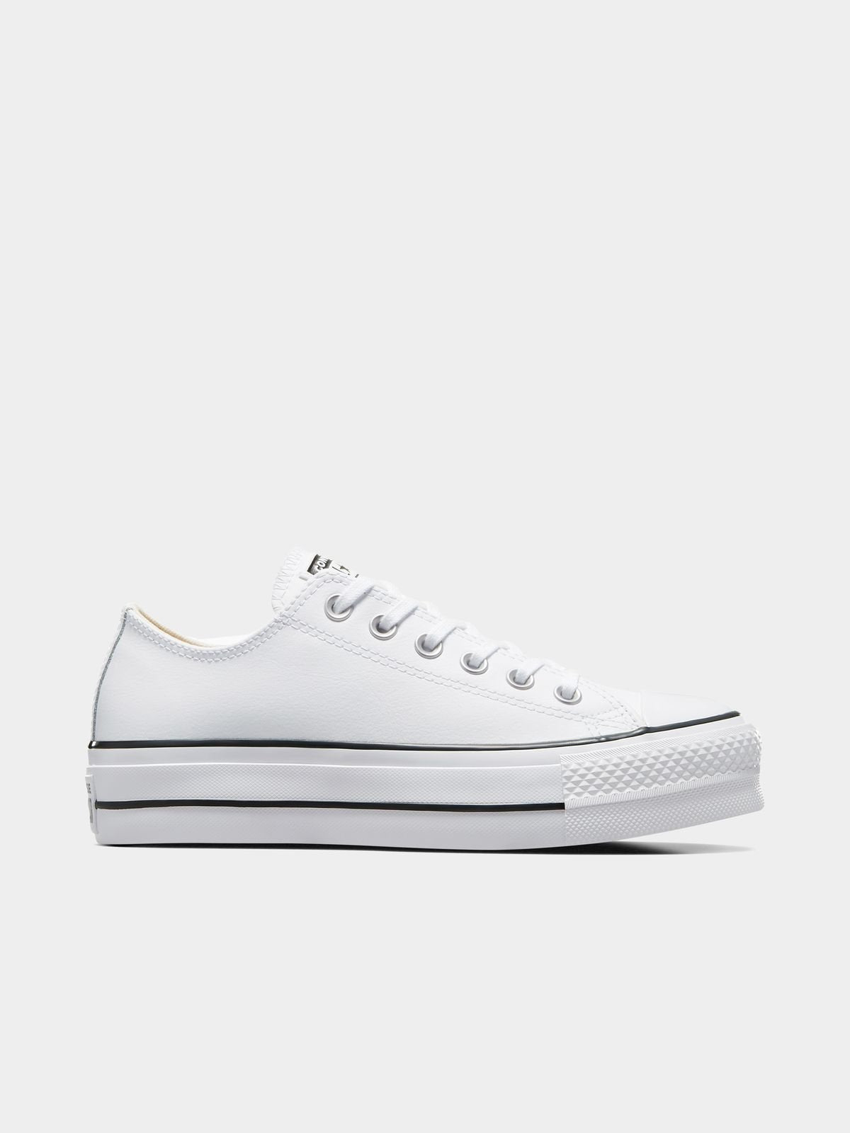 Chic Converse Women's All Star Lift Leather Platform White Sneakers