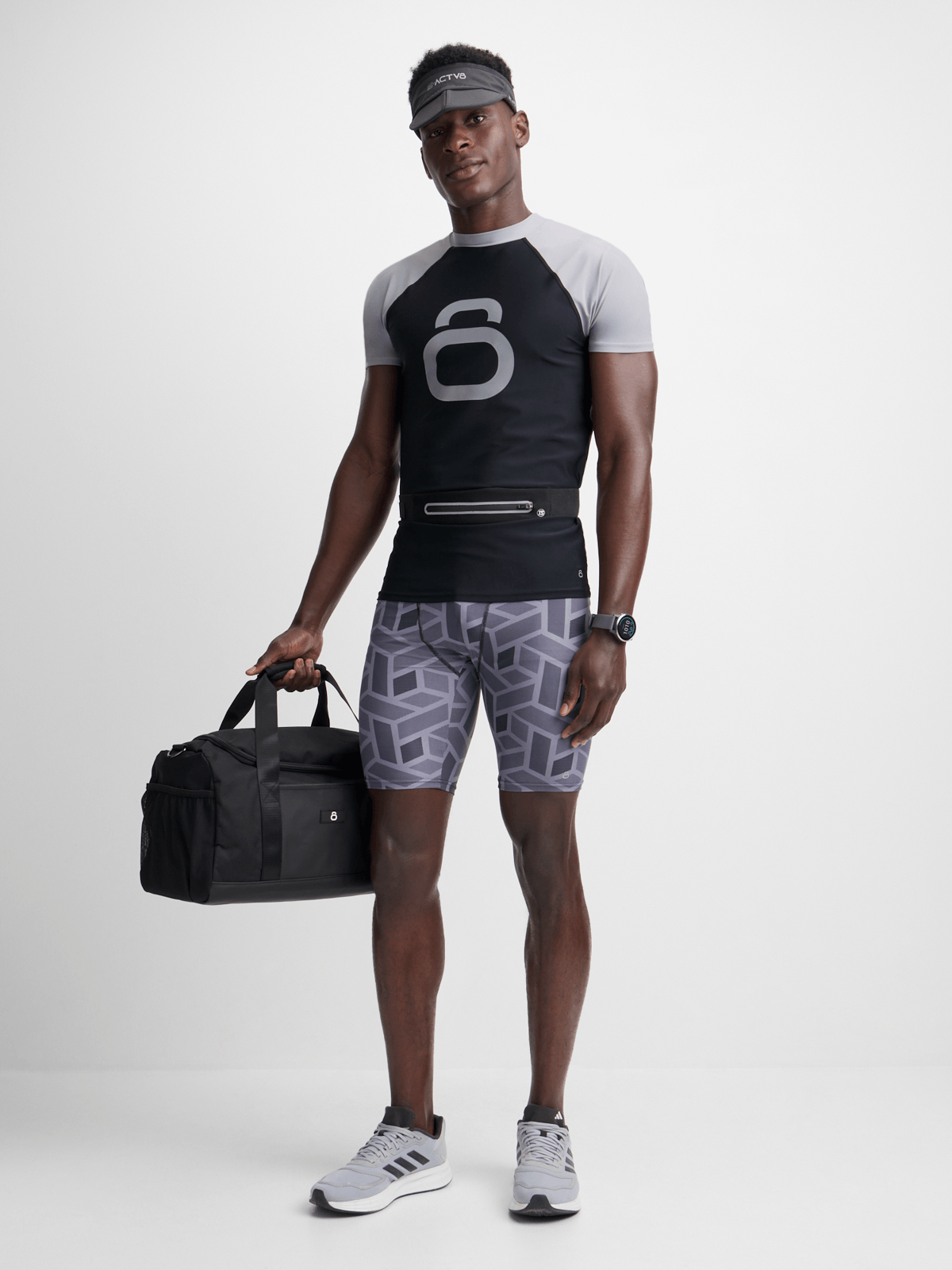 TS KB Men's Performance All-Over Print Grey Jammer Swim Trunks