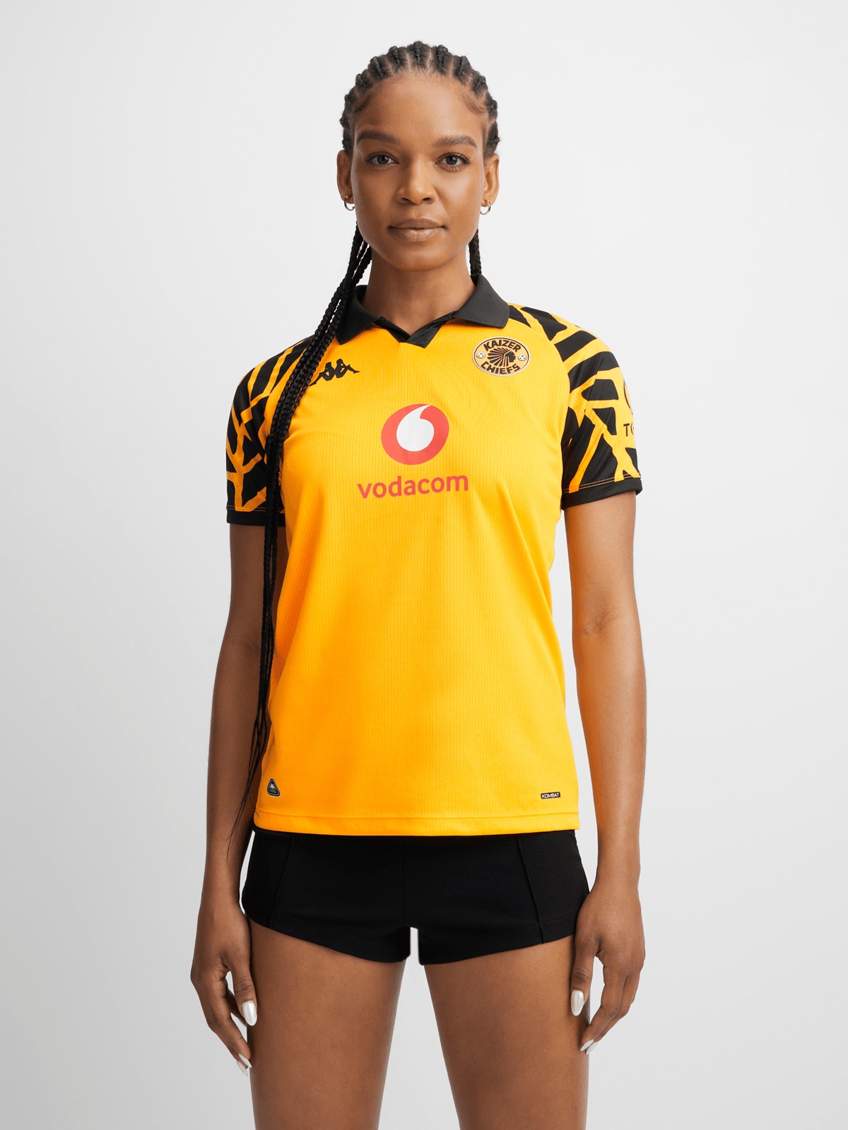 Official Kappa Women&#39;s Kaizer Chiefs 25/26 Home Yellow Soccer Jersey Performance