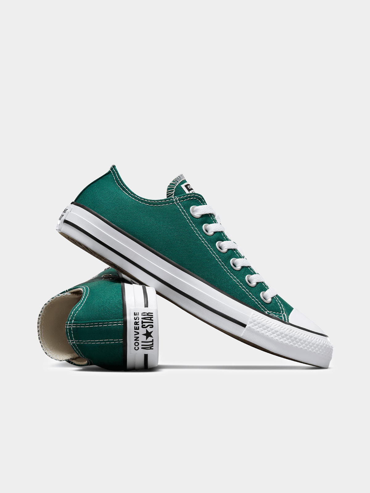 Iconic Converse Chuck Taylor All Star Forest Green Canvas Low-Top Men&#39;s Sneakers