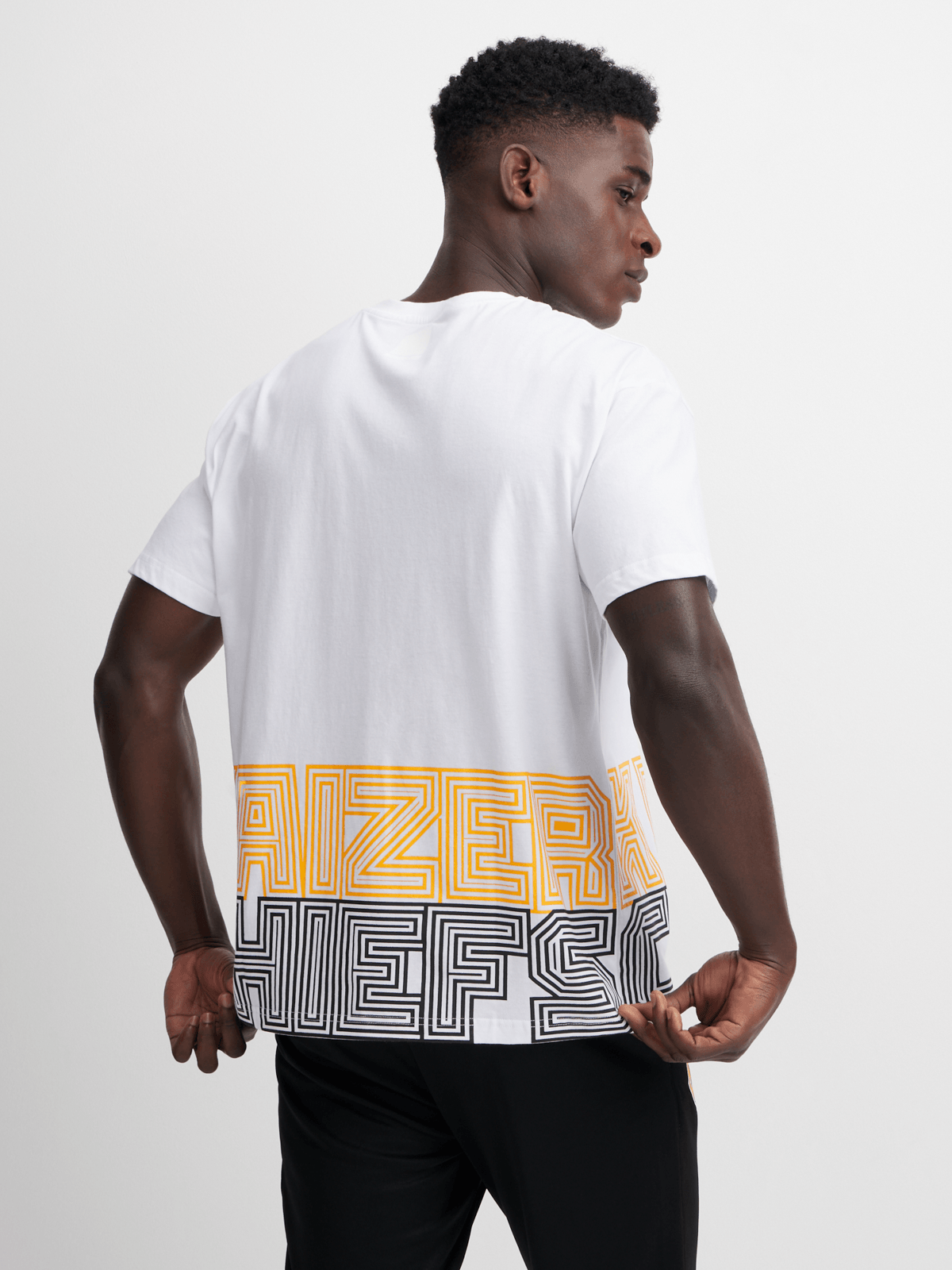 Kappa Men&#39;s Kaizer Chiefs Ametod White Tee - Official Fan Gear Cotton T-Shirt