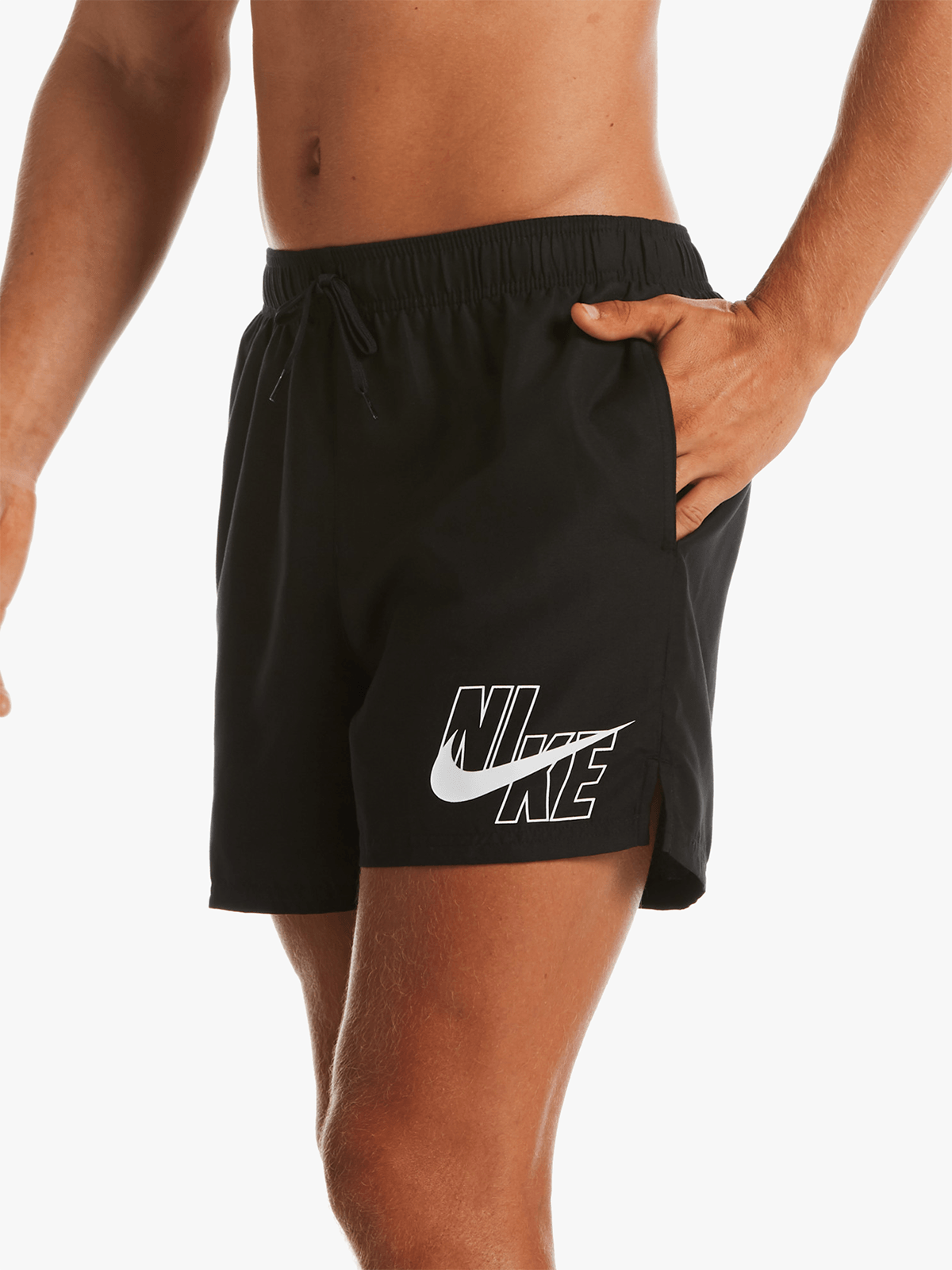 Nike Men&#39;s Classic Logo 5-Inch Black Volley Quick-Dry Swim Shorts